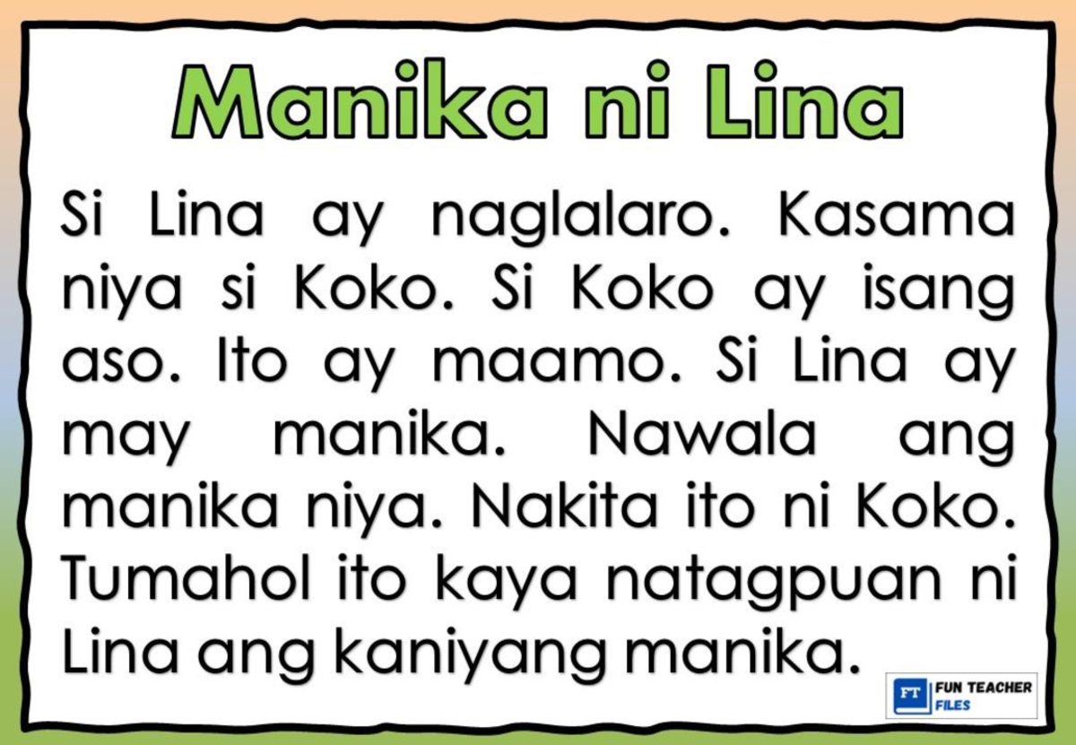 Filipino Reading Materials with Comprehension Questions Set 2 1 ...