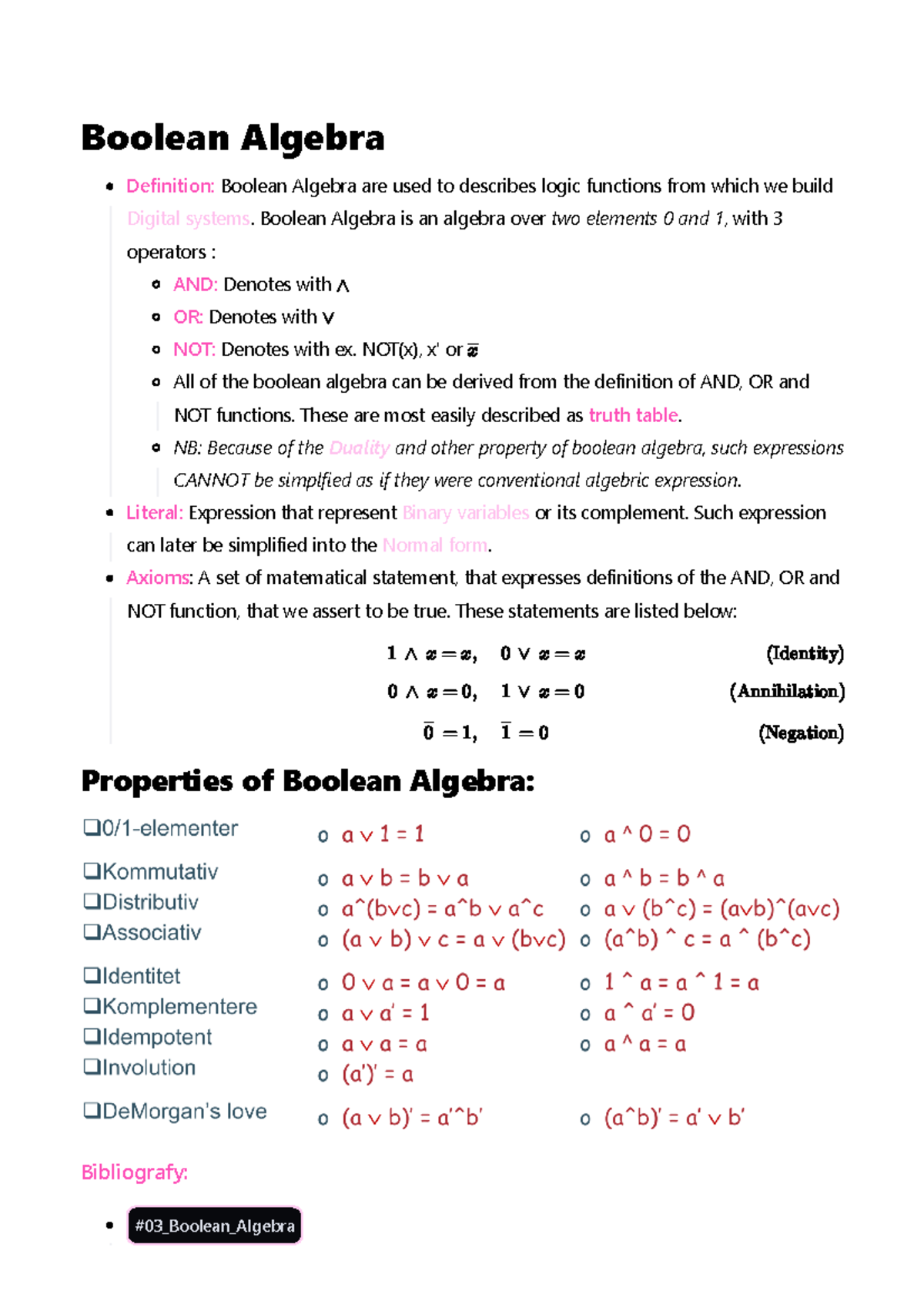 Boolean Algebra - Introduction - Boolean Algebra Properties of Boolean ...