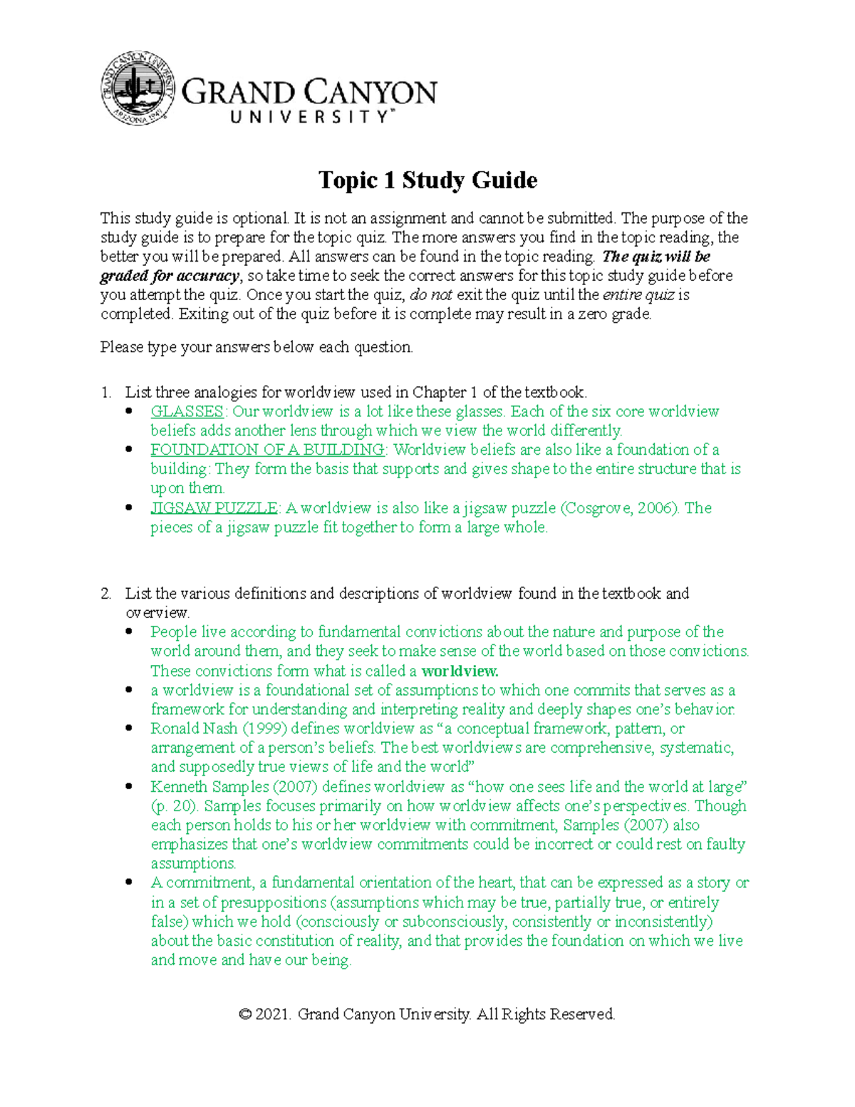 CWV 101 301 RS T1Study Guide Online - Topic 1 Study Guide This study ...
