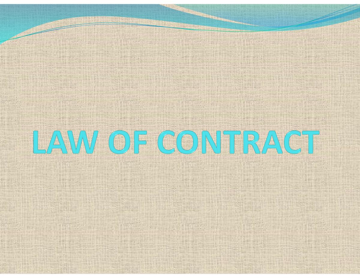 Offer - LAW - INTRODUCTION What is the law that governs a contract in ...