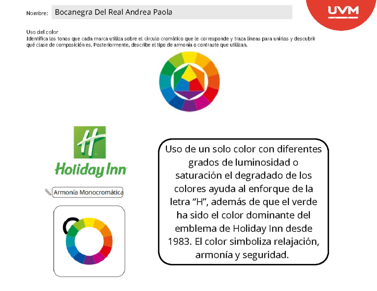 Act. 5 - Uso color - Nombre: Uso del color Identifica los tonos que ...