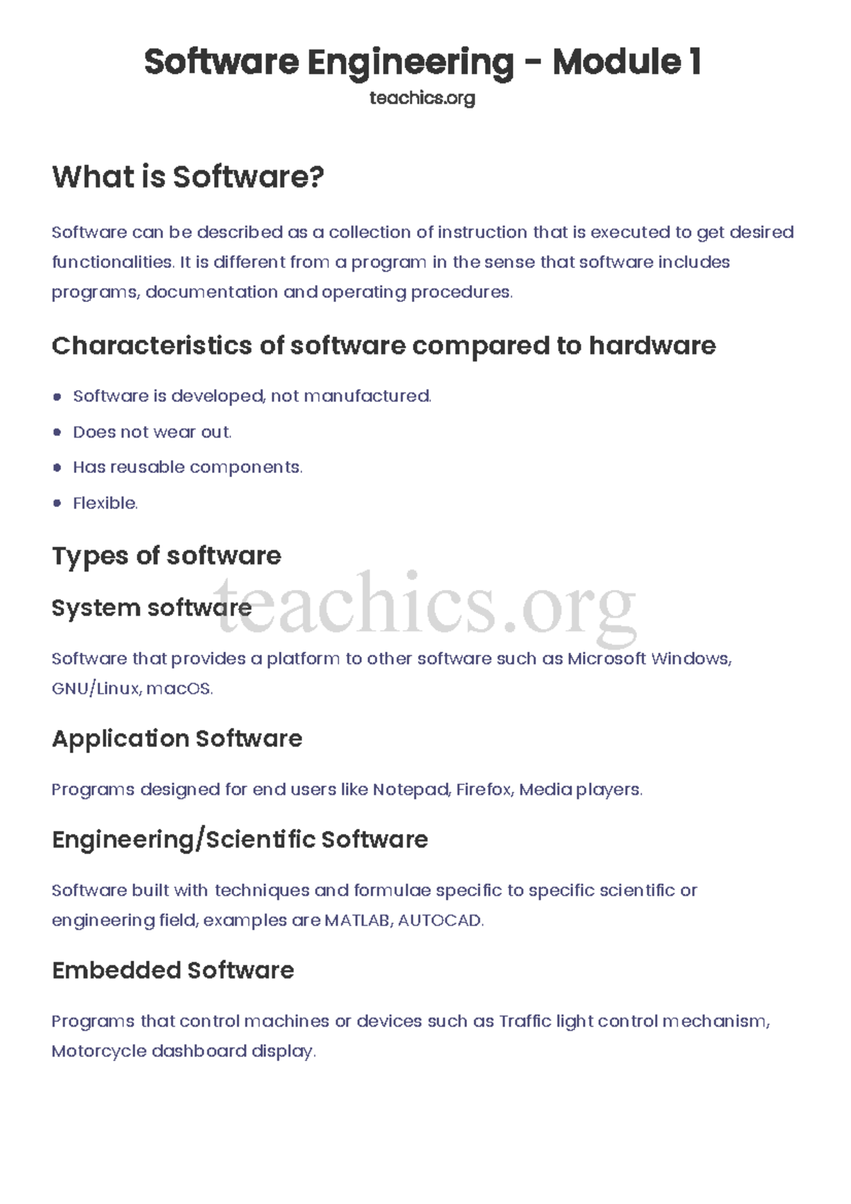 Software Engineering Module 1 - What is Software? Software can be ...