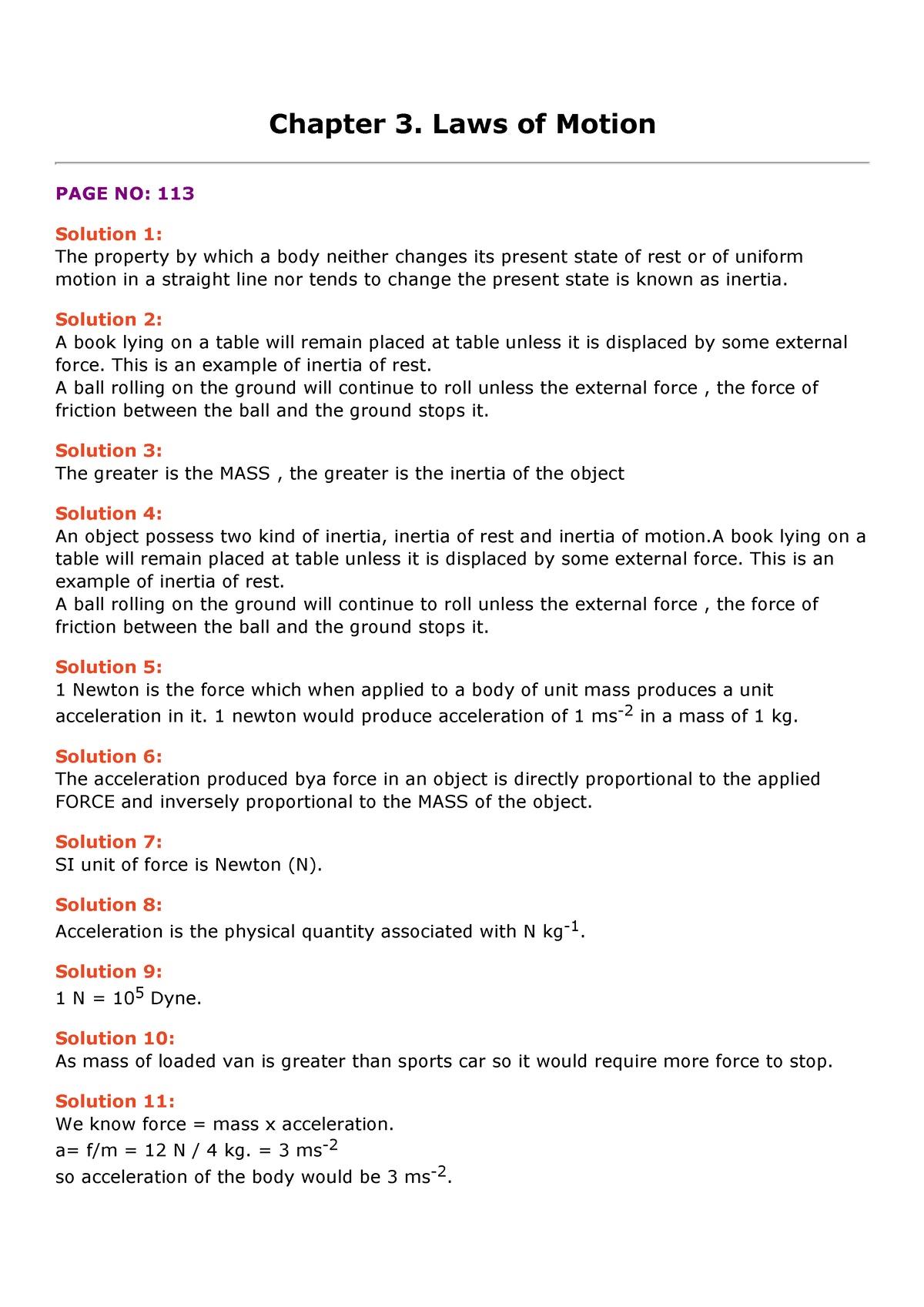 Laws Of Motion - notes - ncertbooksolutions Chapter 3. Laws of Motion ...