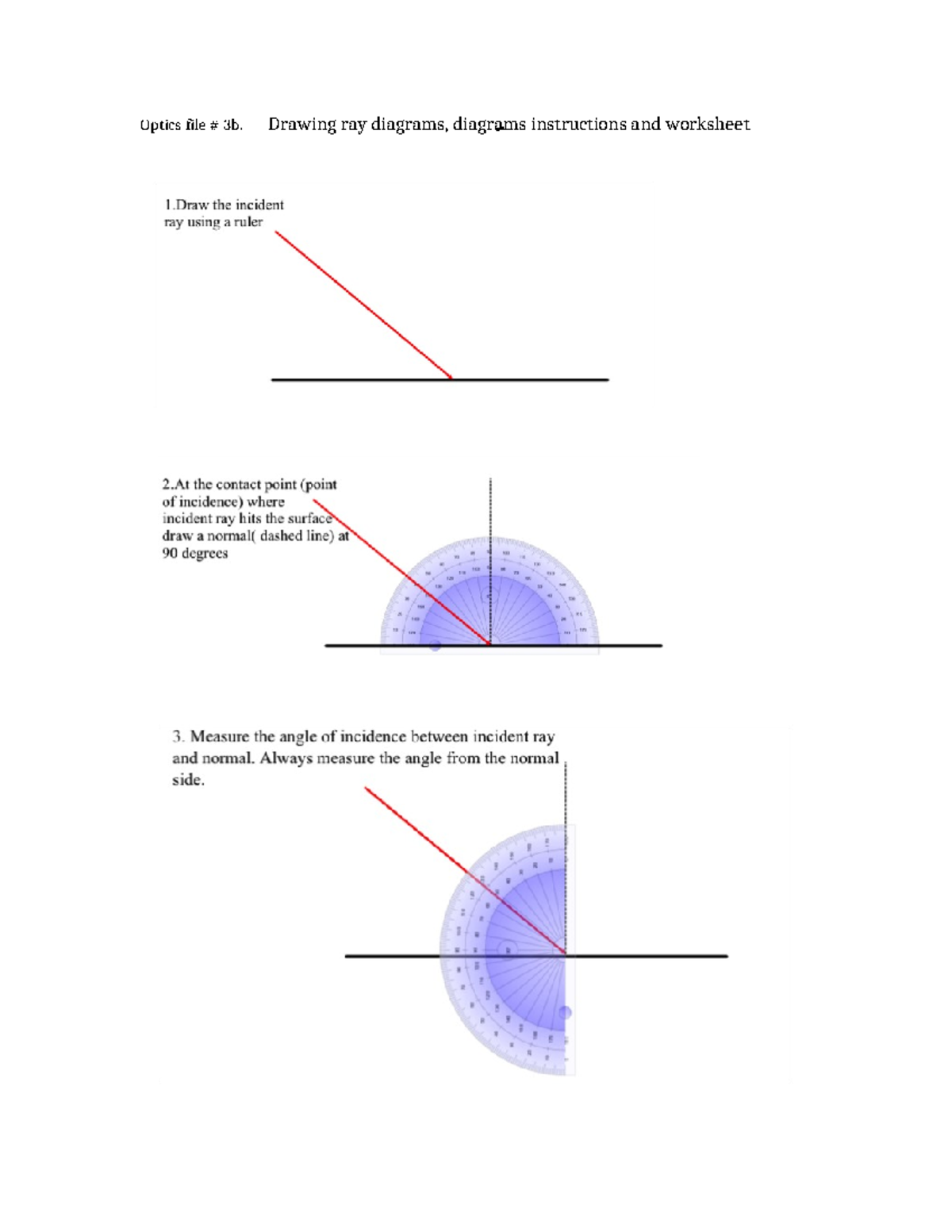 3b. Drawing ray diagrams diagrams instructions - Optics file # 3b ...