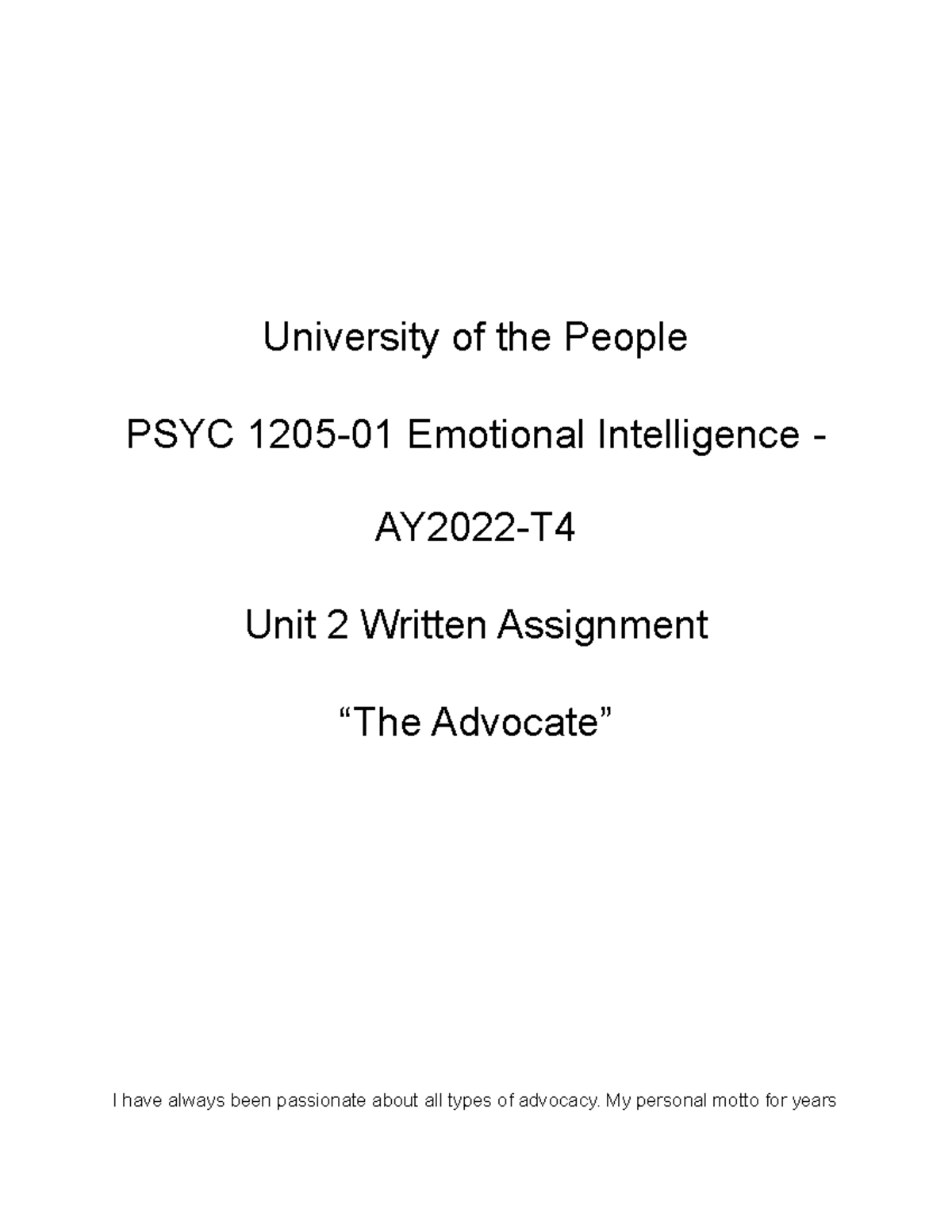 written assignment unit 2 psyc 1205