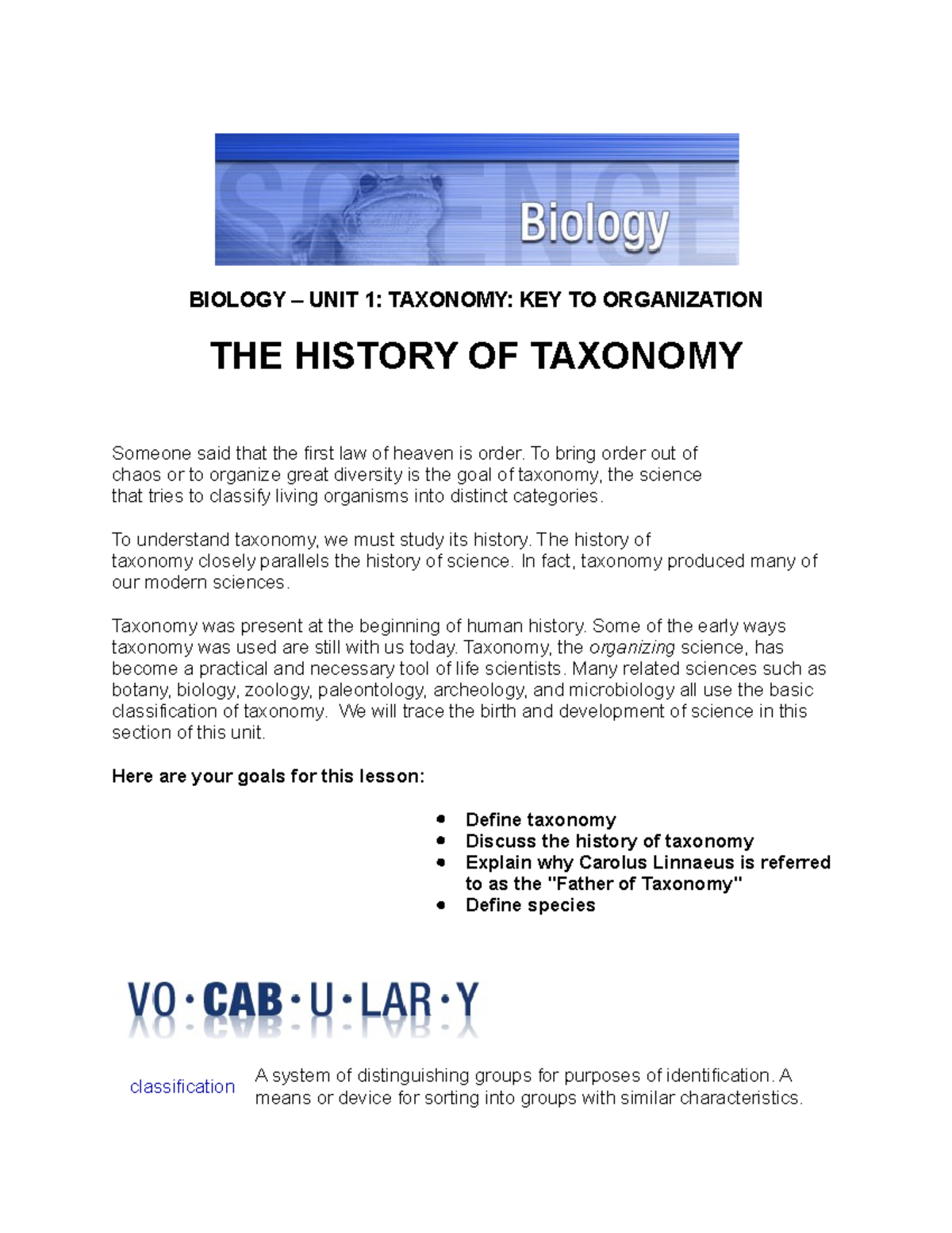 01-the-history-of-taxonomy-biology-unit-1-taxonomy-key-to