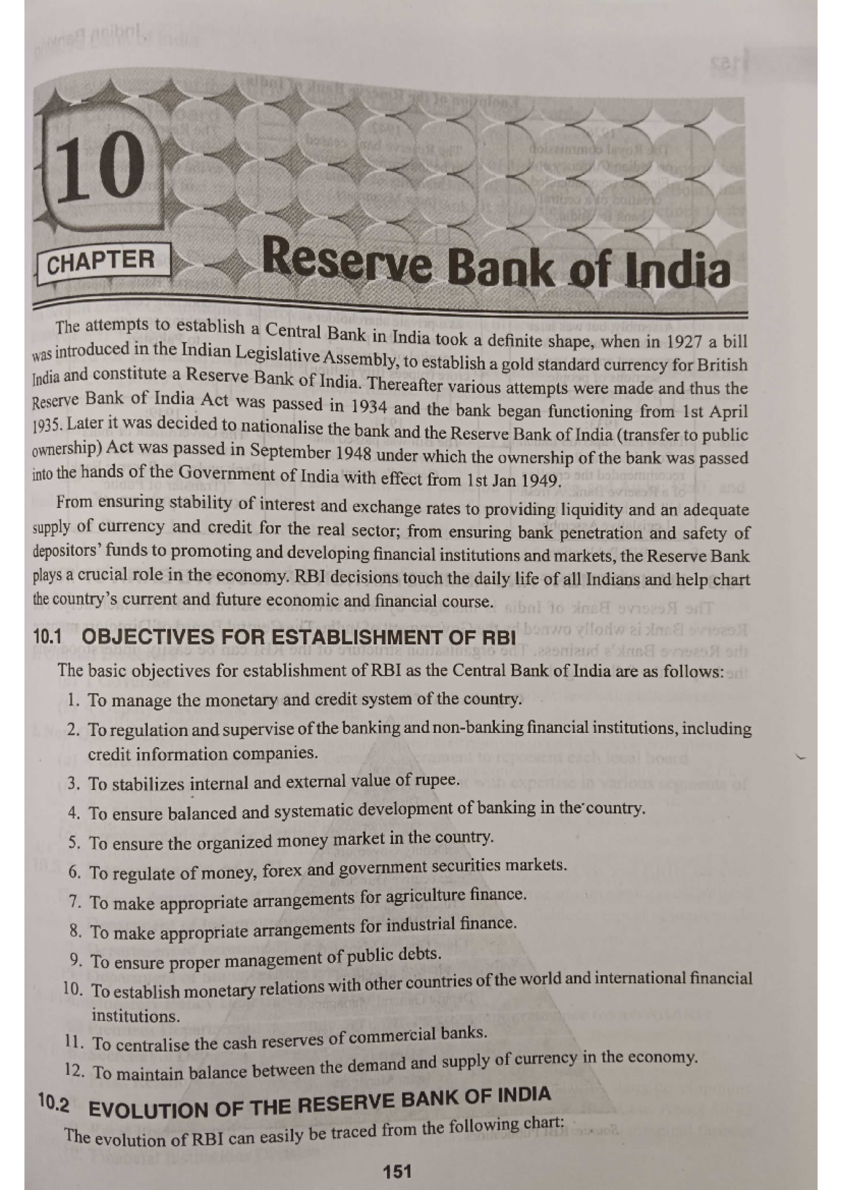 Banking Module 5 - RBI notes - 10 CHAPTER Reserve Bank of India The ...