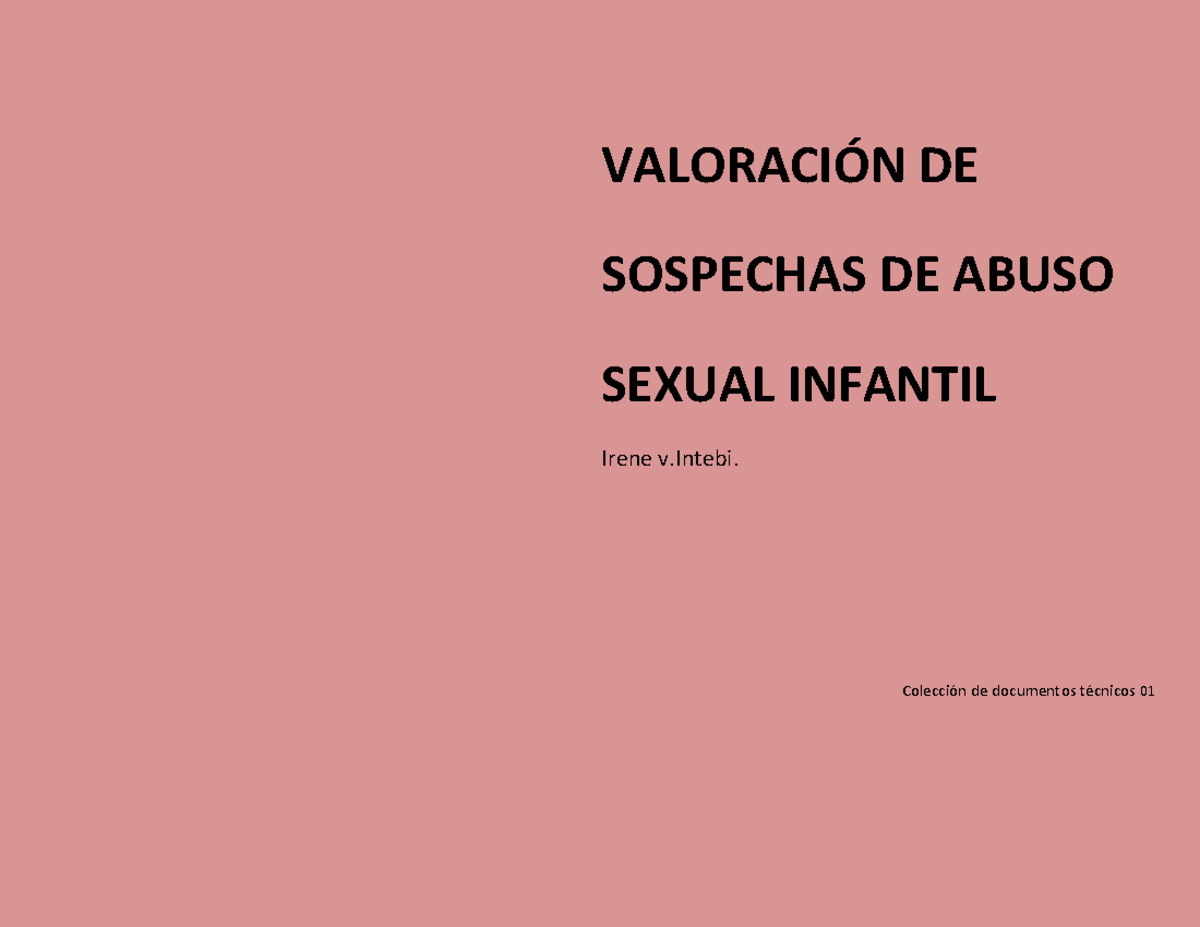 Intebi valoracion de sospechas de abuso sexual infantil - VALORACIÓN DE ...
