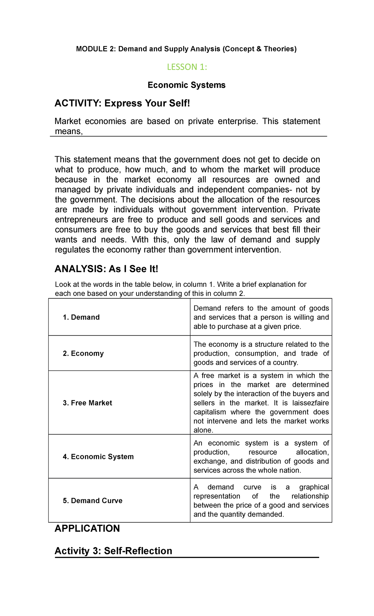 M2L1 Demand and Supply Analysis (Concept & Theories) - MODULE 2: Demand ...