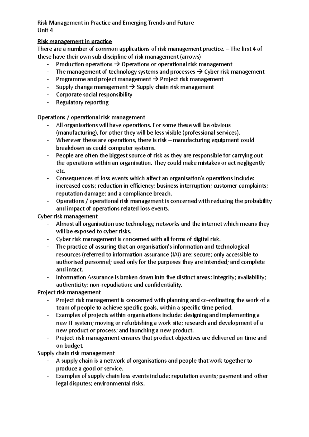 Risk management in practice and energing trends and future - Risk ...