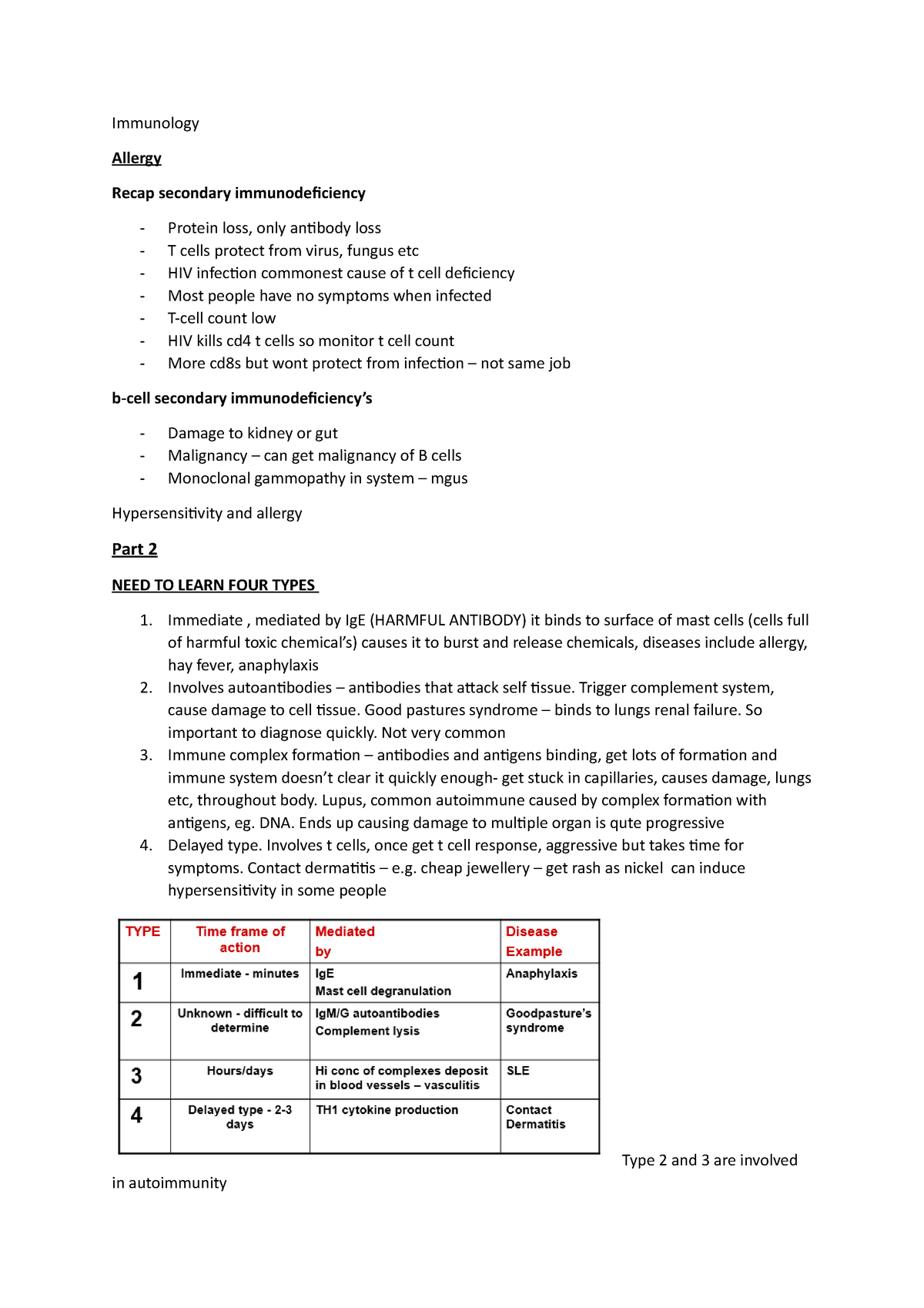 Immunology Week 9 Allergy Immunology Allergy Recap secondary