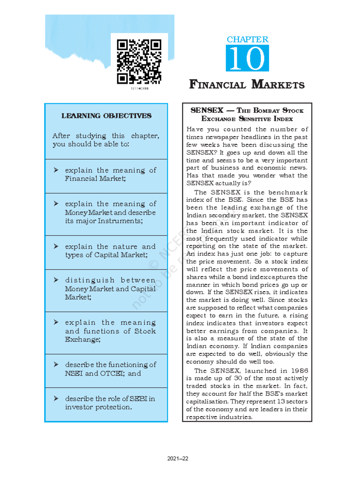 Introduction To Financial Market Chapter 10 Financial Markets SenseX 