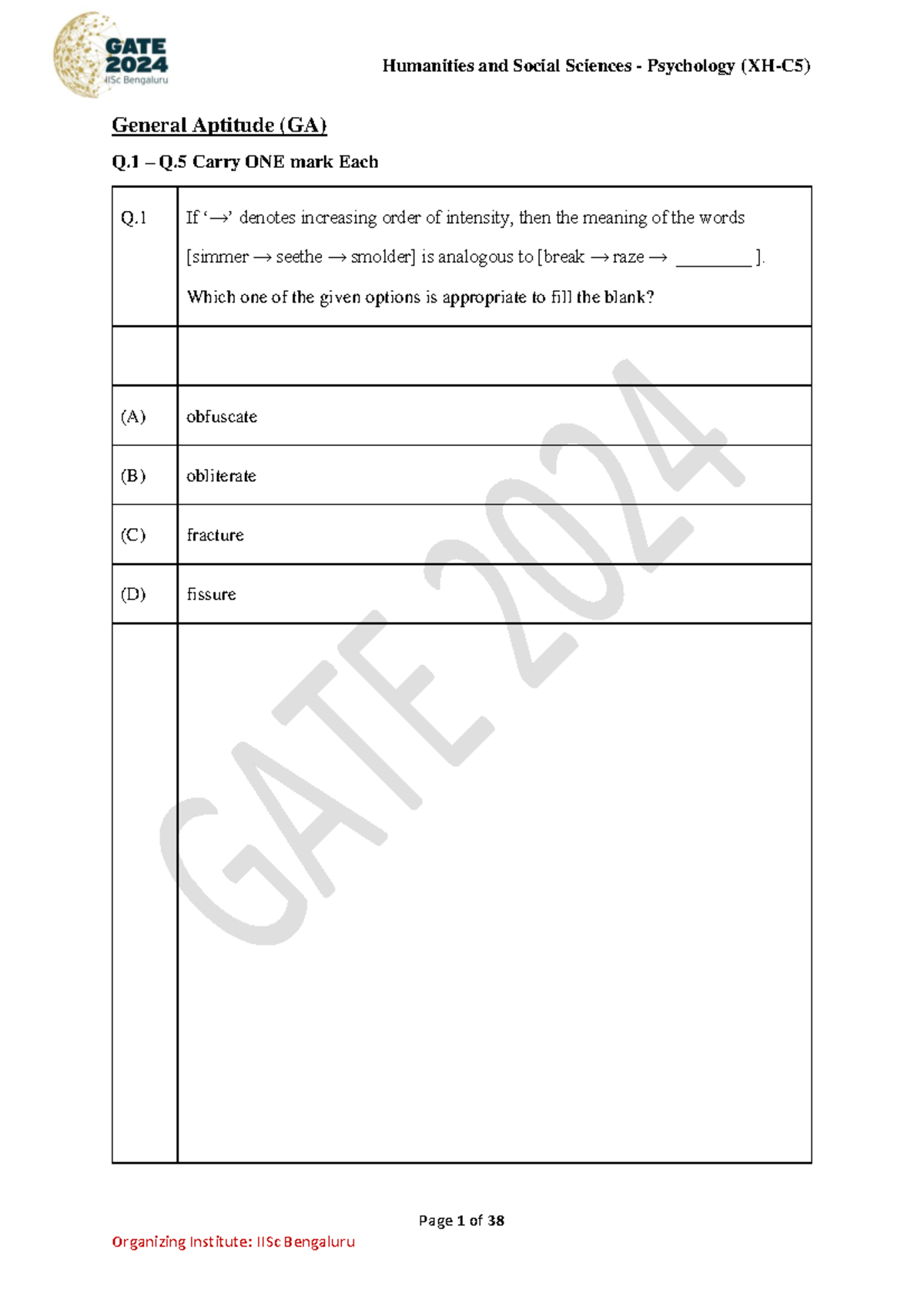 XHC524S3 - gate syllabus - Page 1 of 38 General Aptitude (GA) Q – Q ...