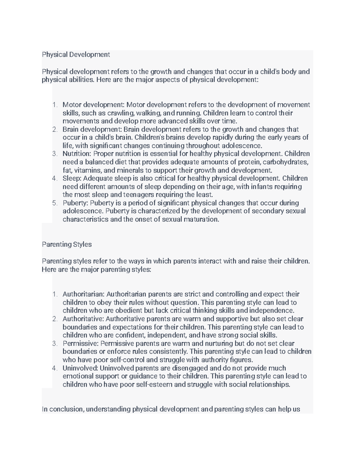 Developmental Psych Child 5-6 - Physical Development Physical ...