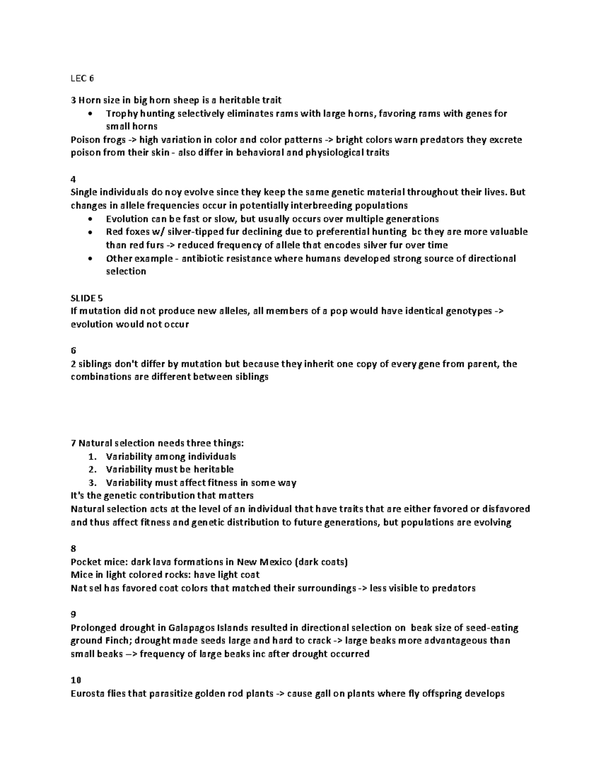 LEC 6 - NOTES - BIOL 116 - UC Riverside - Studocu