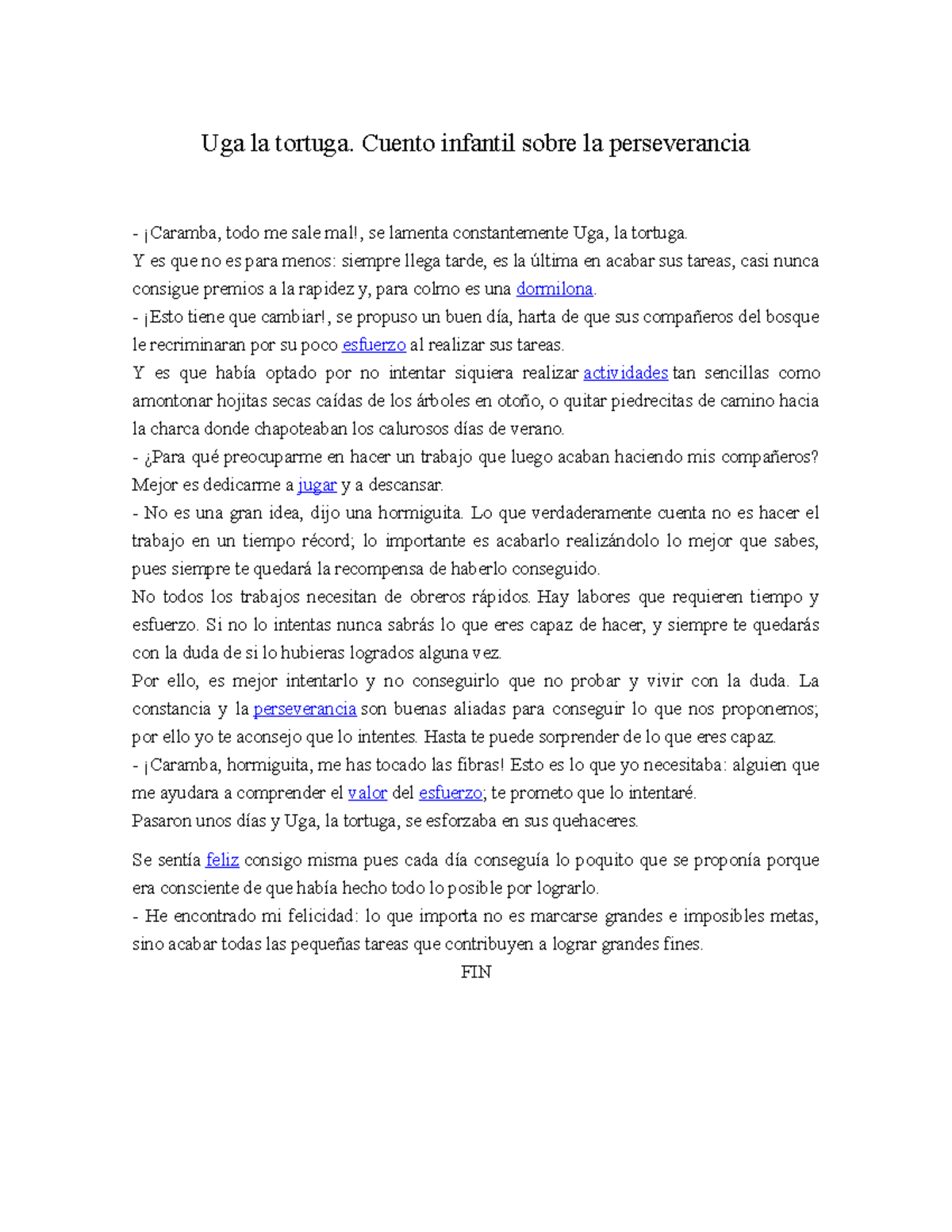 Cuentos infantiles para niños - Uga la tortuga. Cuento infantil sobre ...