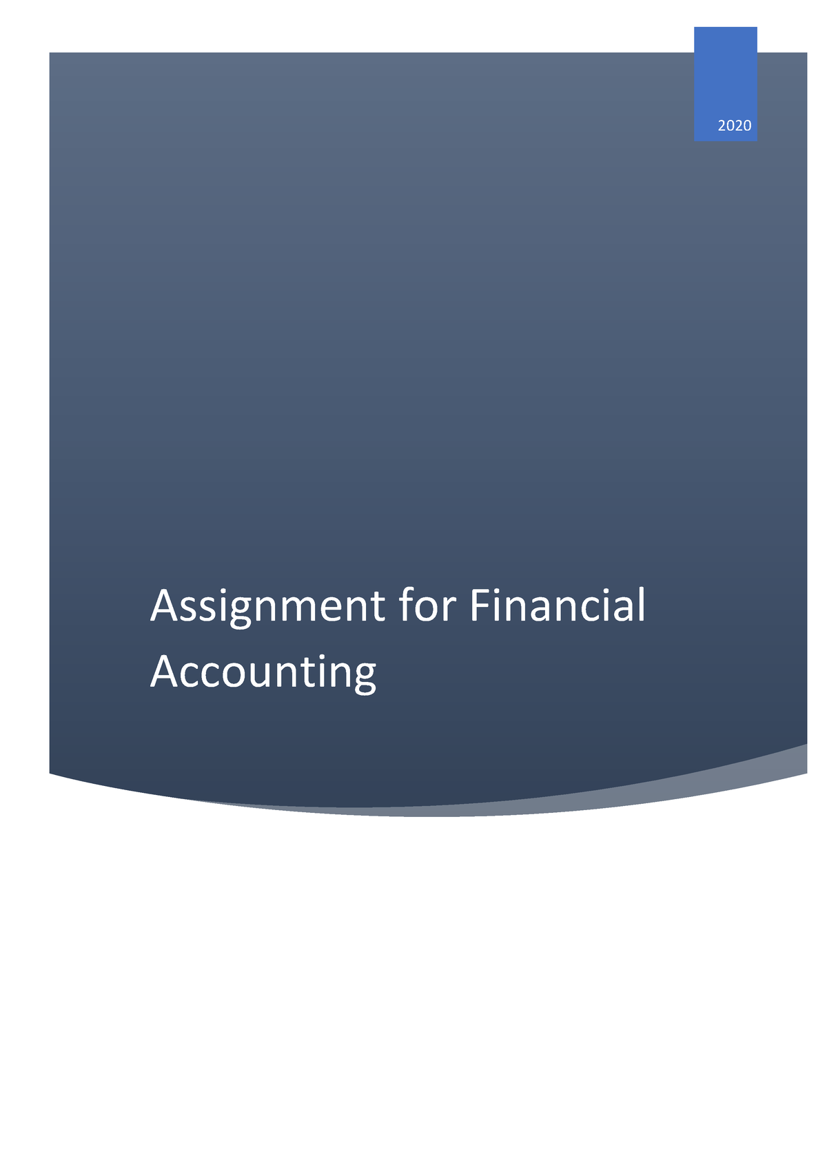 financial accounting assignment front page