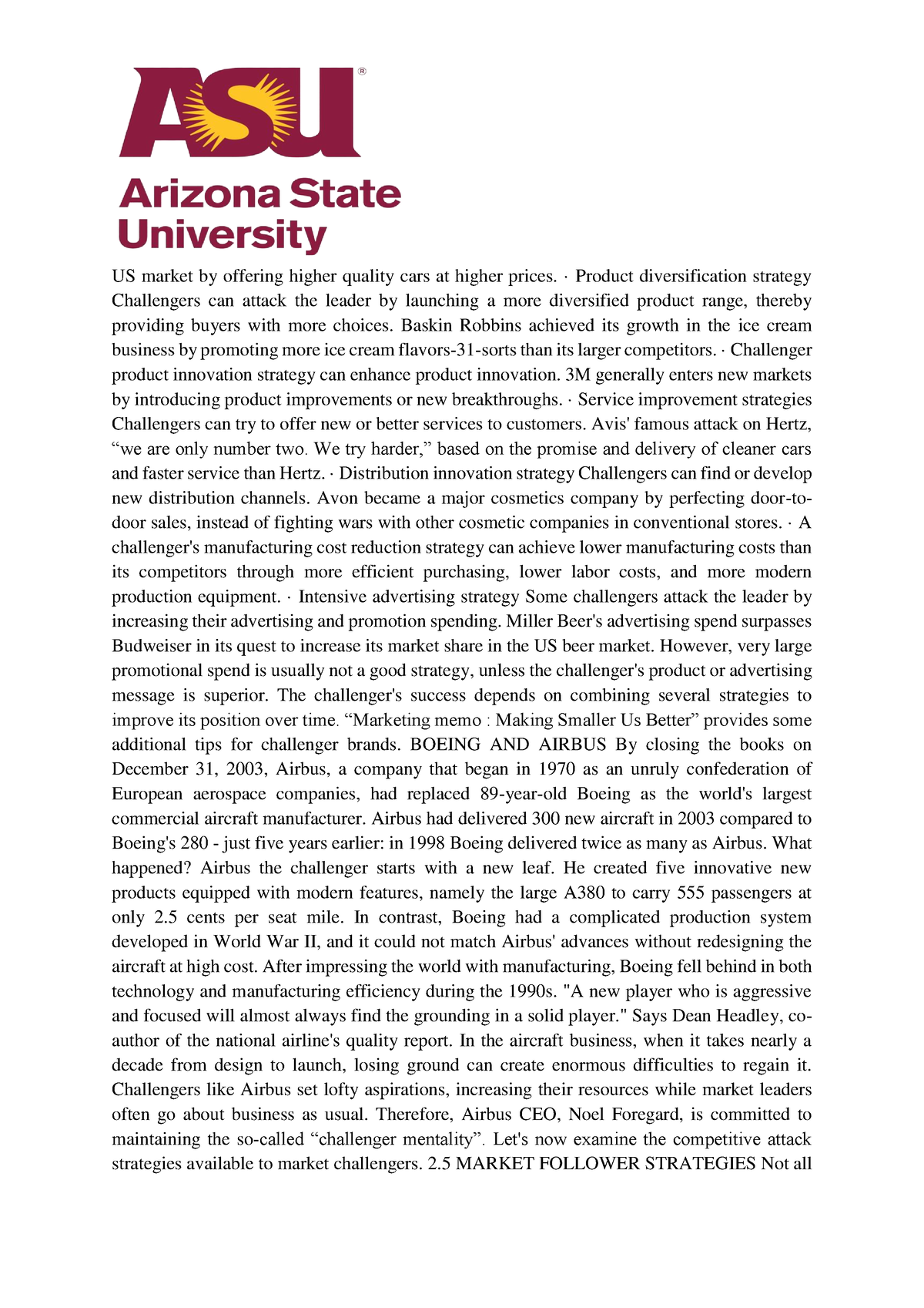 Economic Material In Study Of Arizona State University - US Market By ...