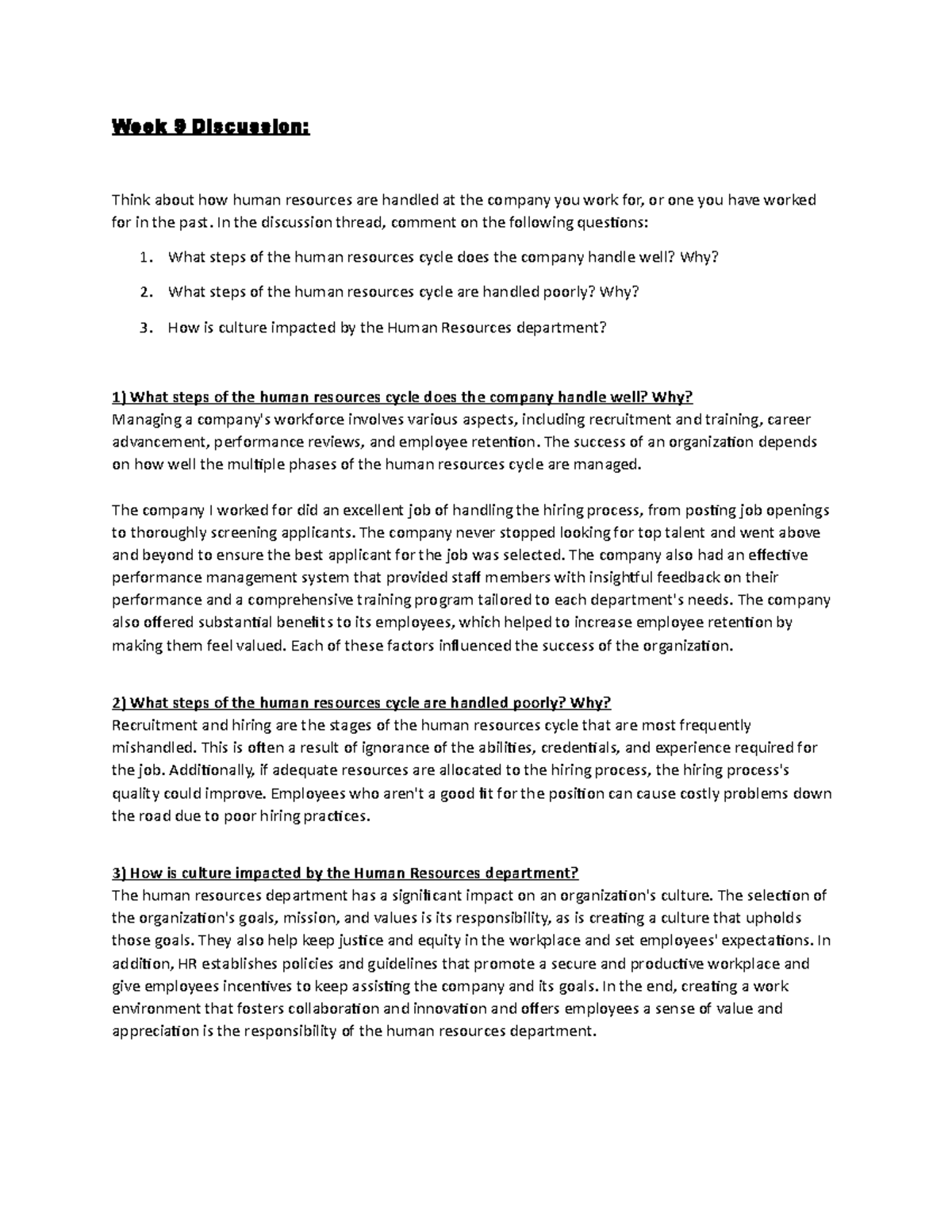 Week 9 Discussion - Instructor - Kathleen Thompson - Week 9 Discussion ...