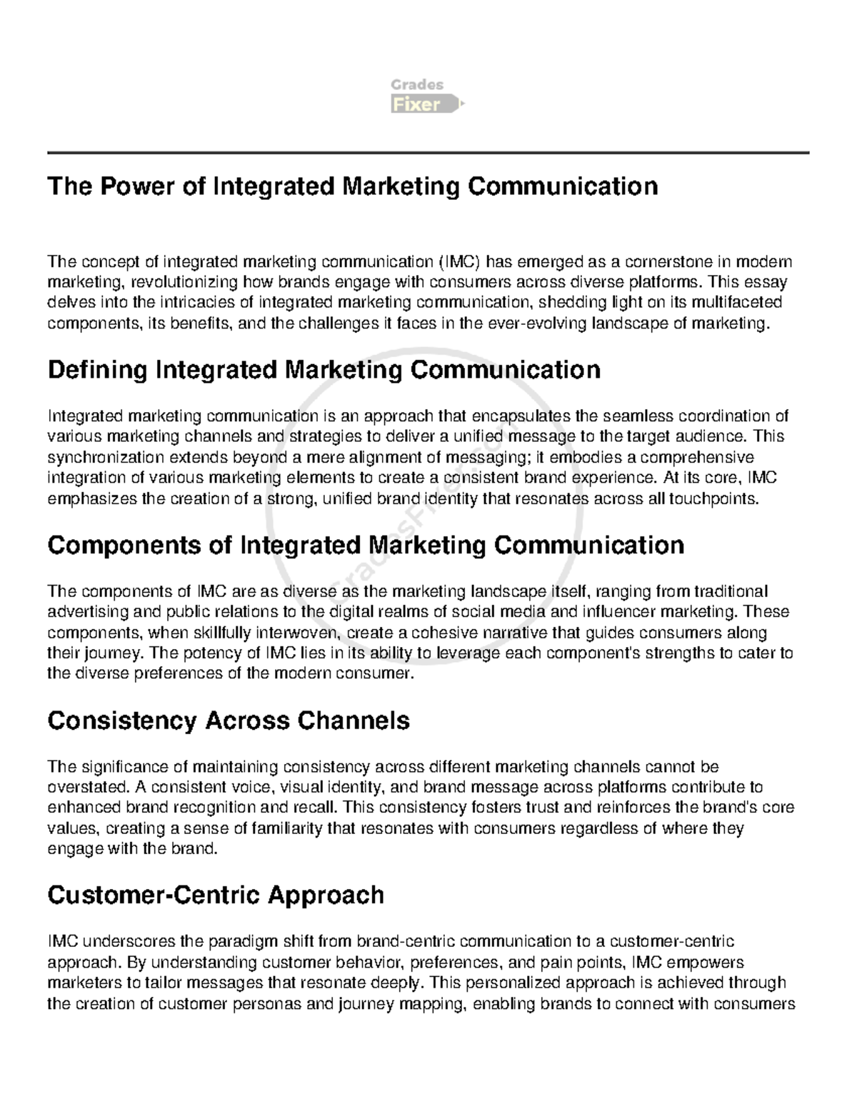 The Power of Integrated Marketing Communication - MKTG10001 - Unimelb ...