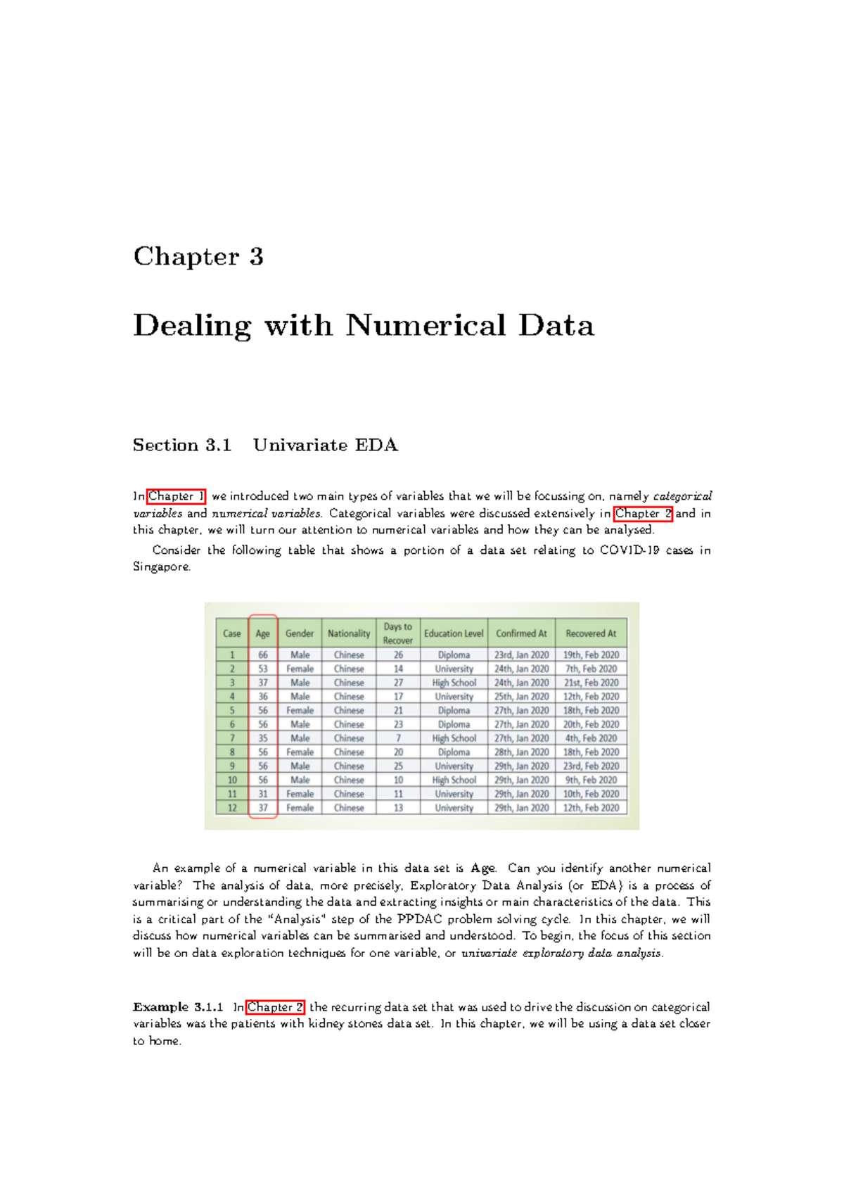 Chapter 3 - Notes - Chapter 3 Dealing with Numerical Data Section 3 ...