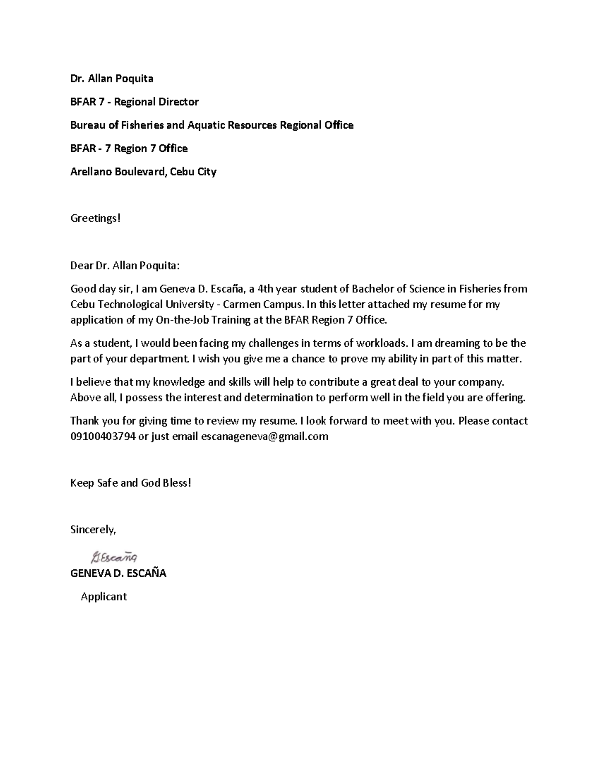 application letter for ojt civil engineering student