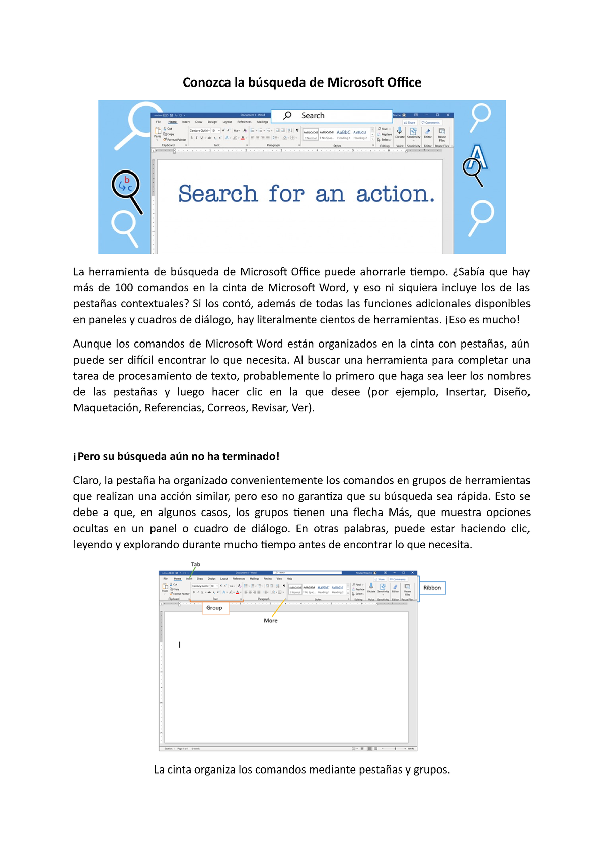 Conozca la búsqueda de Microsoft Office - Conozca la búsqueda de Microsoft  Office La herramienta de - Studocu