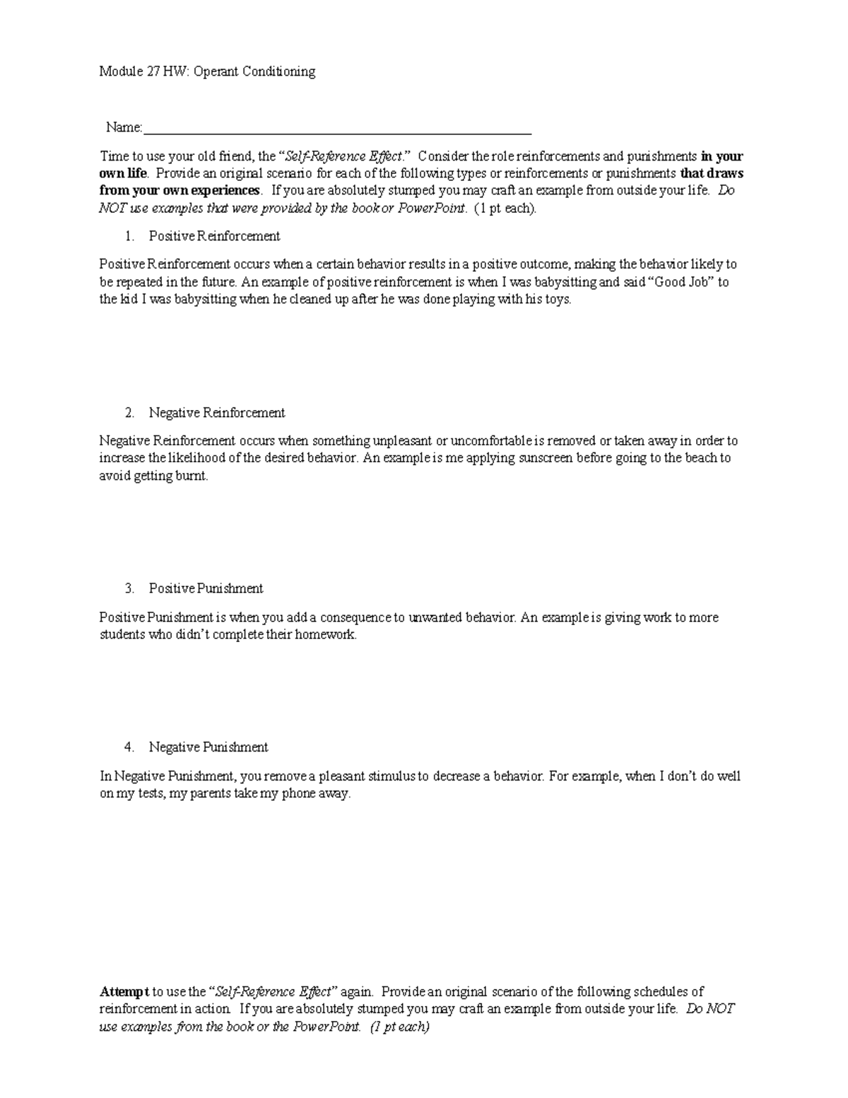 Operant conditioing Module 27 HW Operant Conditioning Studocu