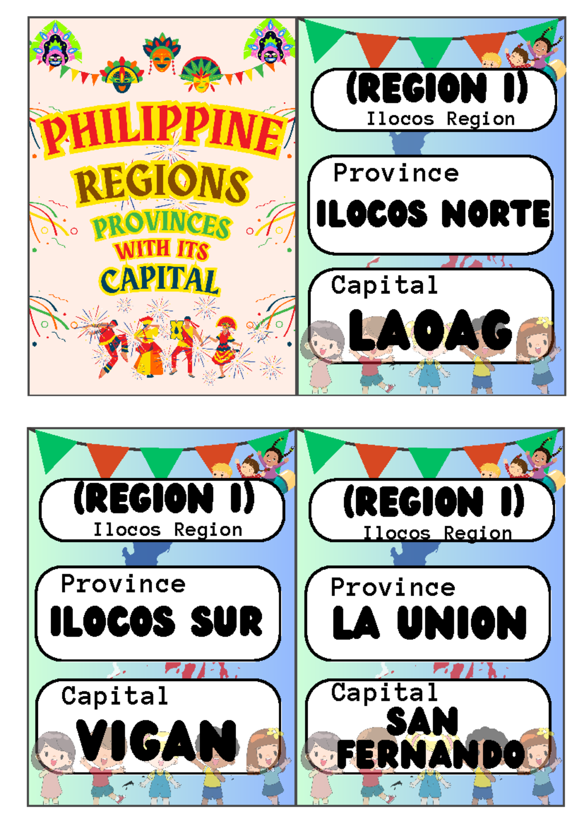 Regions IN PH W Provinces & Capital - (Region I) Ilocos Region Province ...