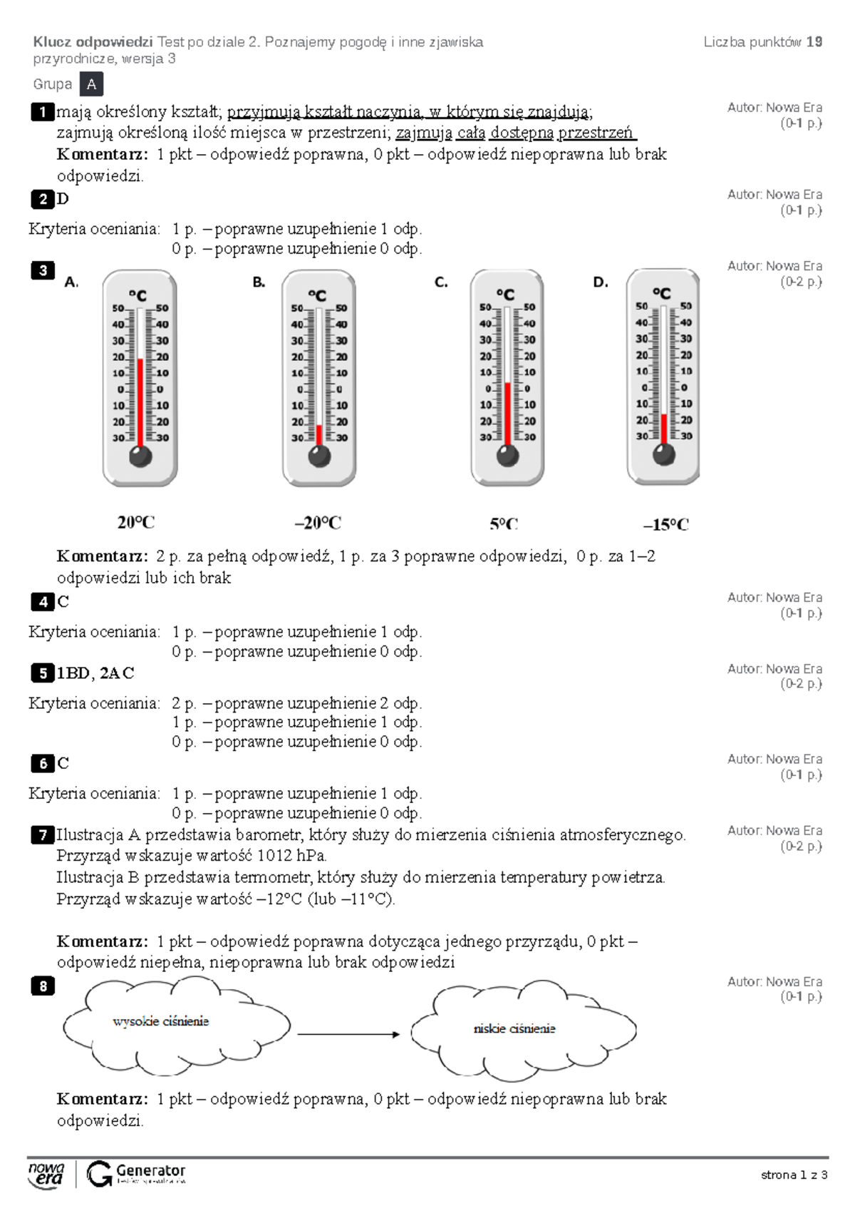 Nowa Era Przyroda Klasa 6 Sprawdzian Poznajemy Zjawiska Fizyczne www.studocu.com