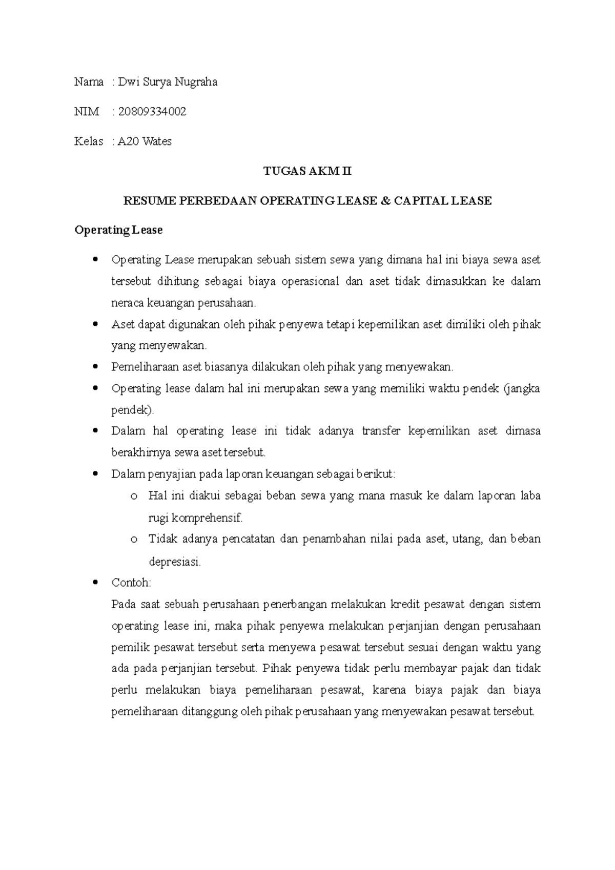 Perbedaan Finance Lease Dan Operating Lease Beserta Contohnya Ideas