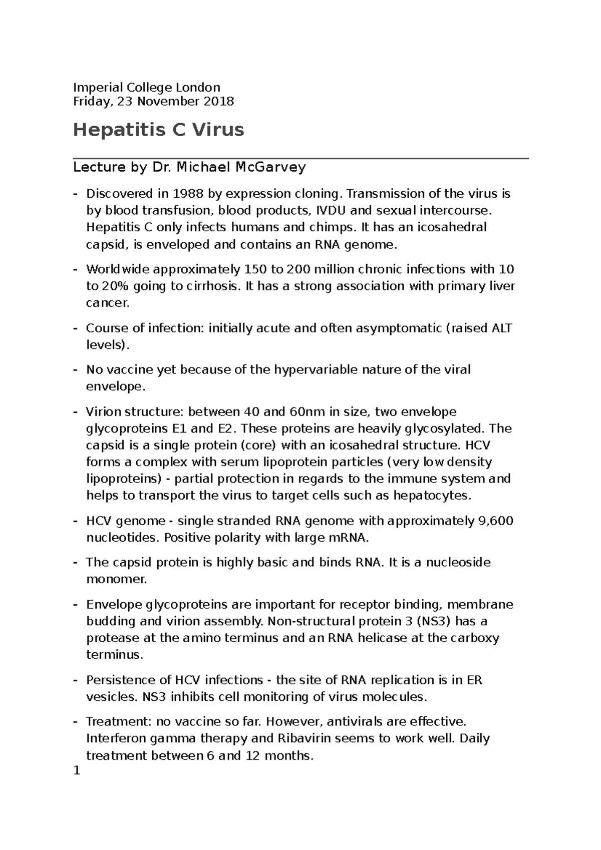 essay on hepatitis c