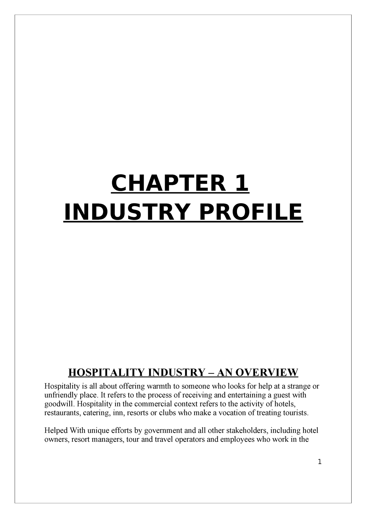 thesis in hotel industry