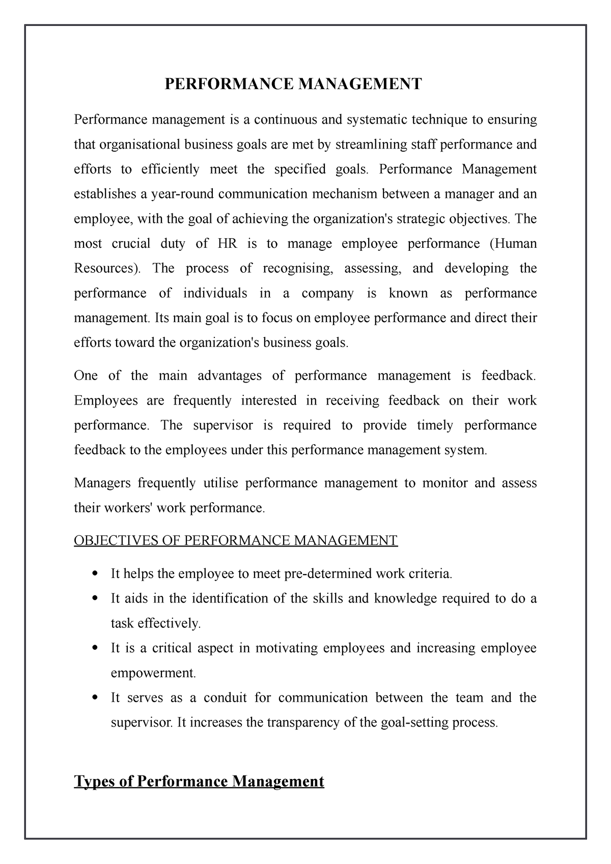 research thesis on performance management