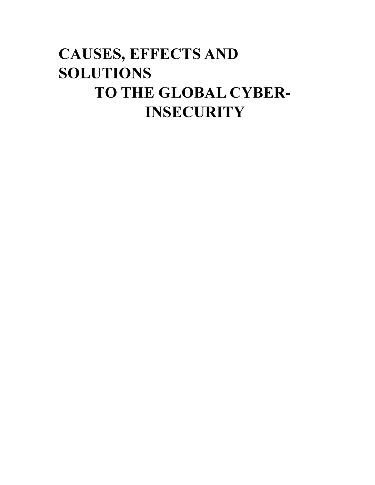 causes and effects of cyber crime essay