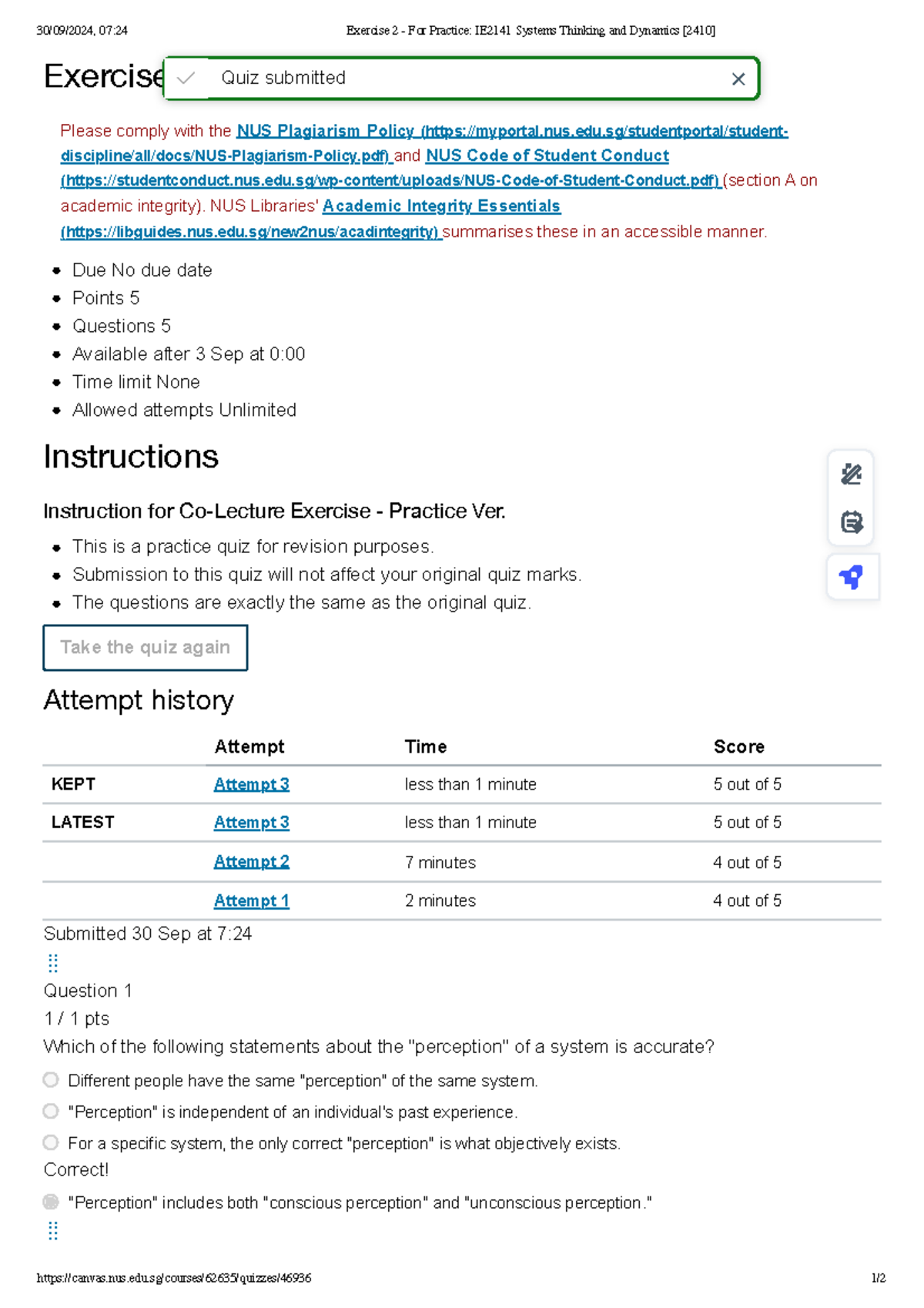 Exercise 2 - For Practice IE2141 Systems Thinking and Dynamics [2410 ...