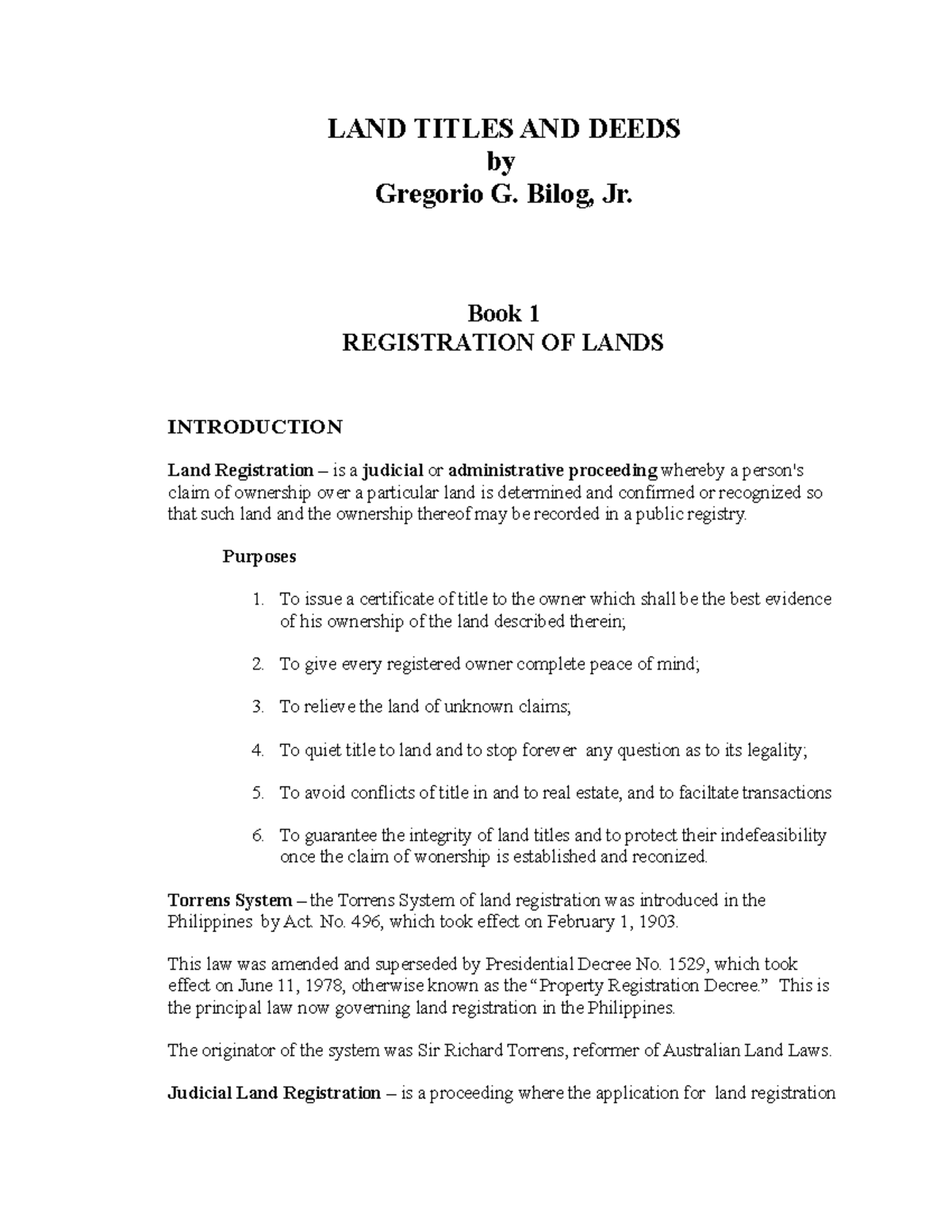 46145662 Land Titles Notes Brigoli LAND TITLES AND DEEDS by Gregorio