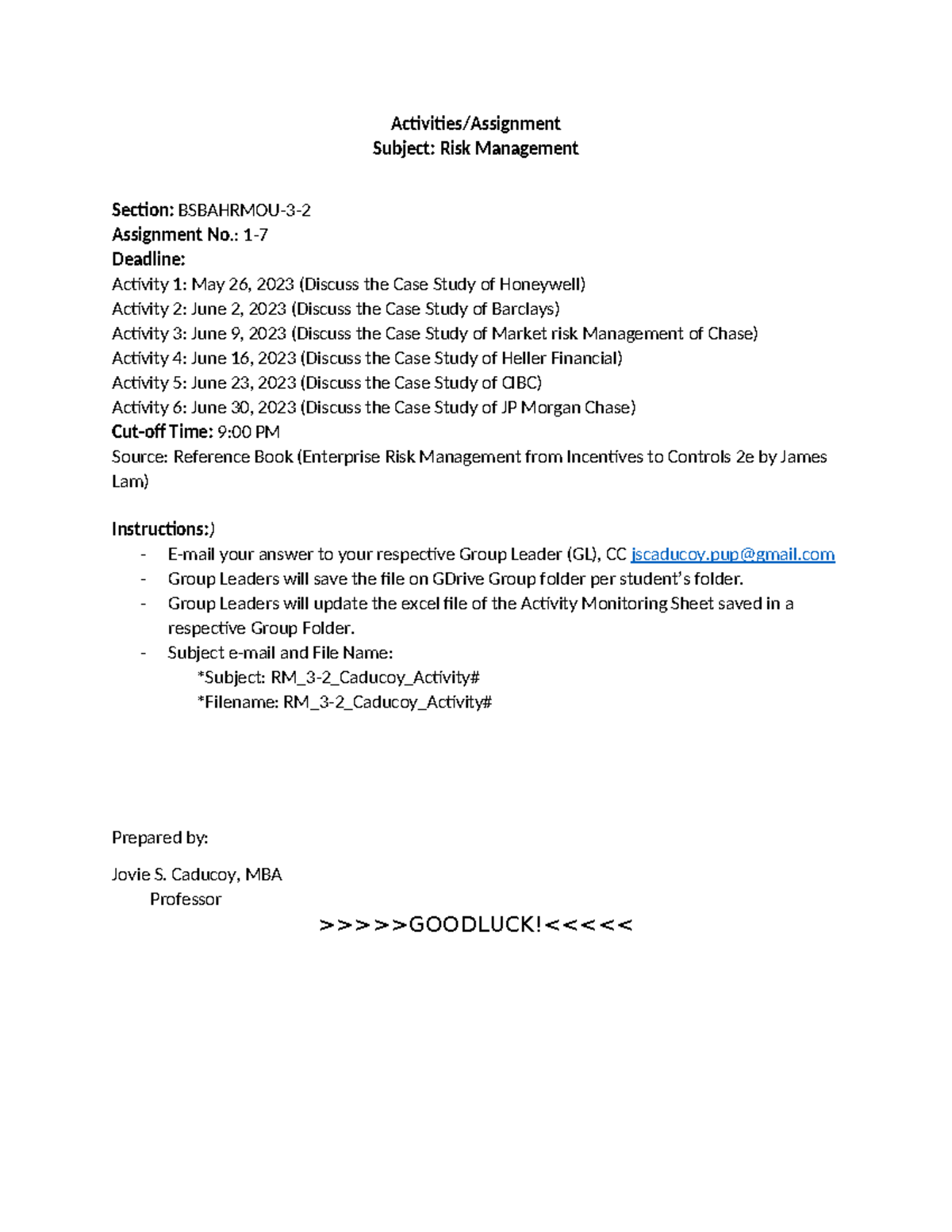 Assignments 1 to 6 - For Assignment - Activities/Assignment Subject ...