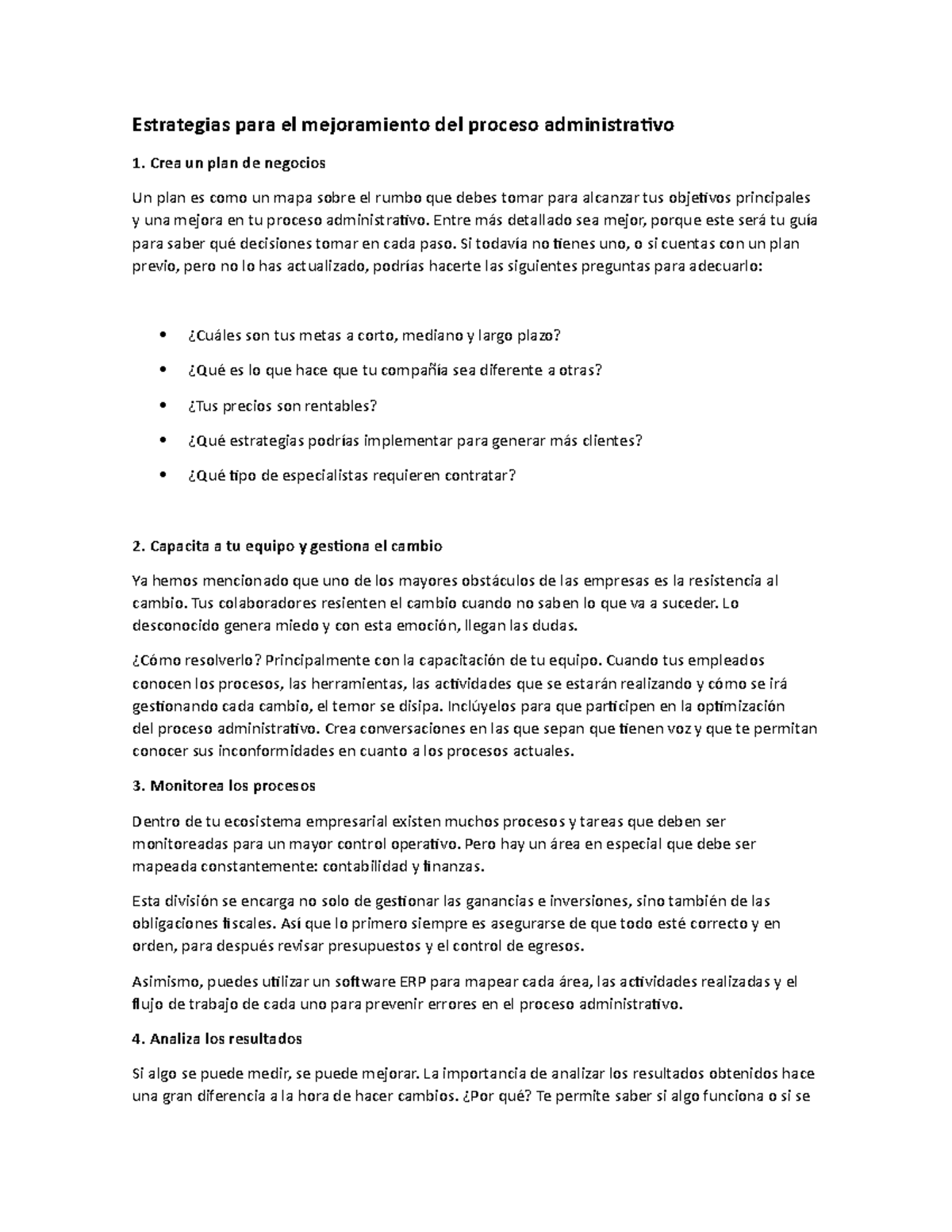 5 estrategias - Estrategias para el mejoramiento del proceso ...