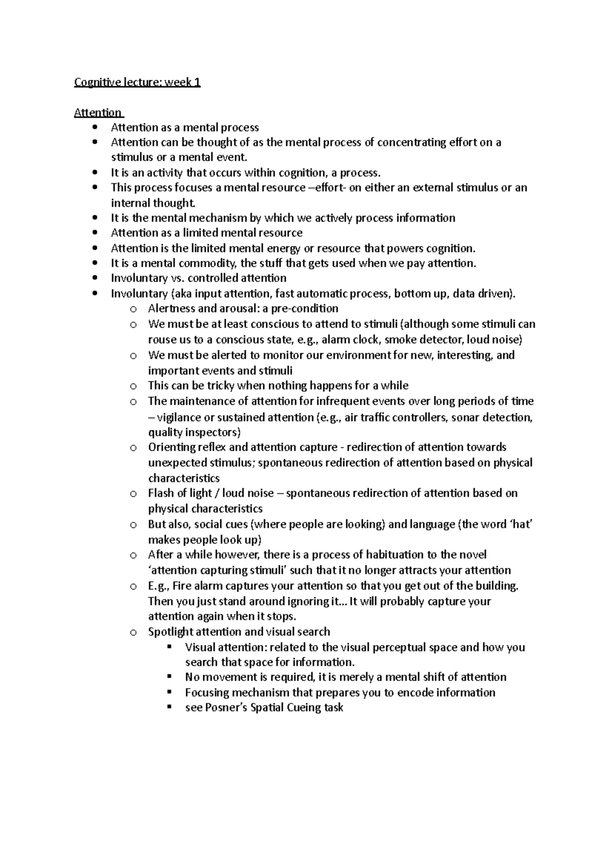 Cognitive lecture week 1 - It is an activity that occurs within ...