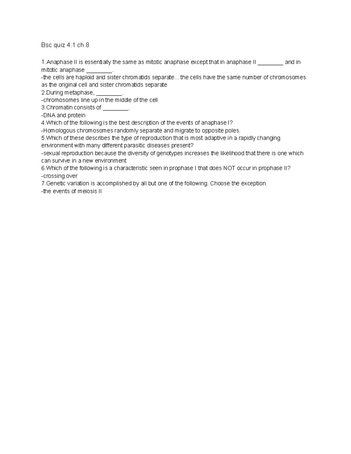 Bsc quiz 4 - some practice material and notes for chapter 10 biology ...