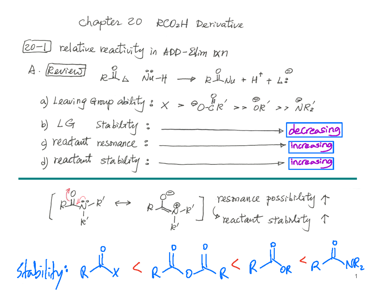 Ch.20 Lecture 18, 19 - 1 decreasing increasing increasing stability R ...