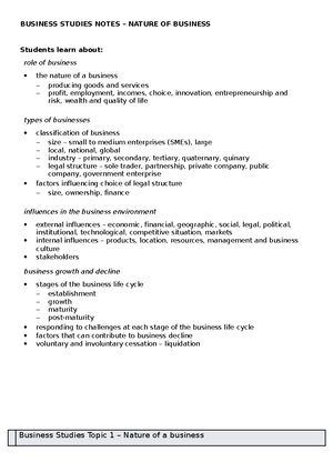 Hsc business studies operations notes - Operations Role Strategic role ...