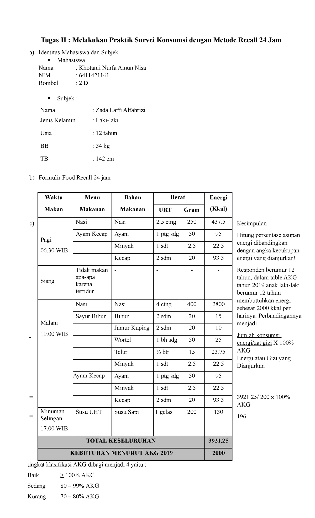 Tabel Food Recall 24 Jam Pdf Vrogue co