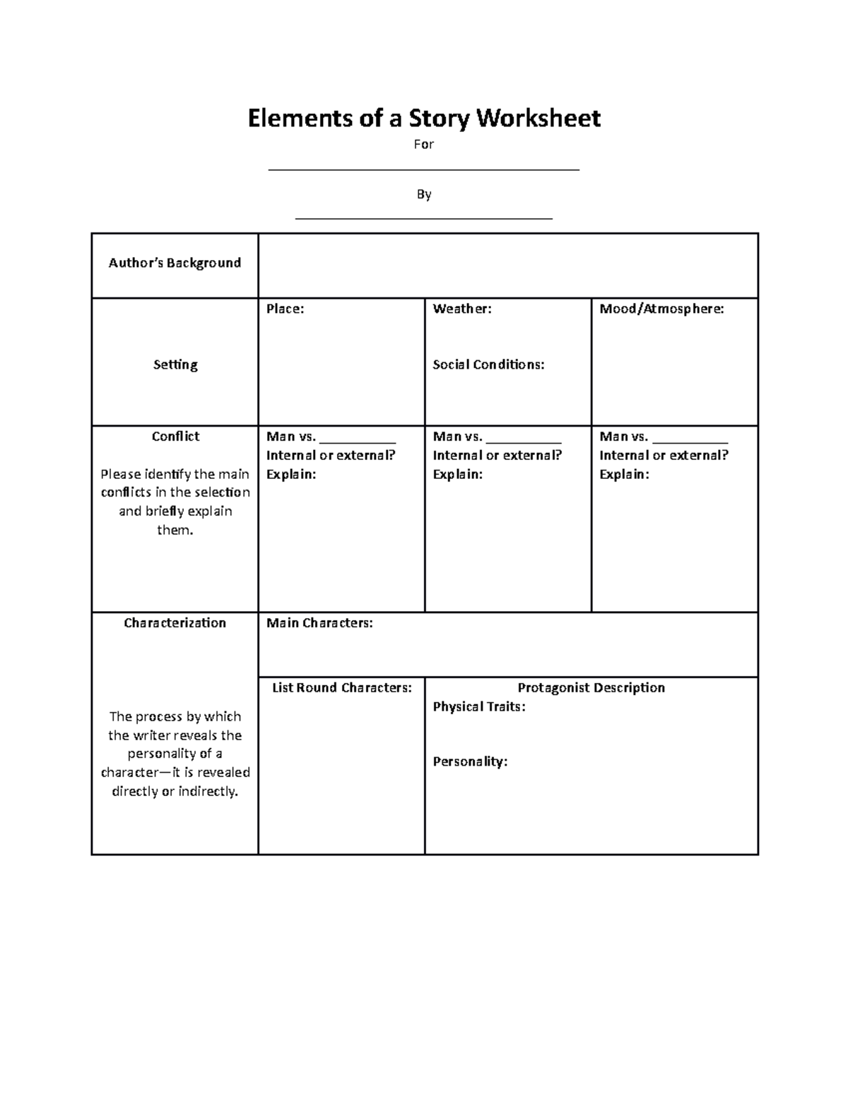 elements-of-a-story-worksheet-elements-of-a-story-worksheet-for-by