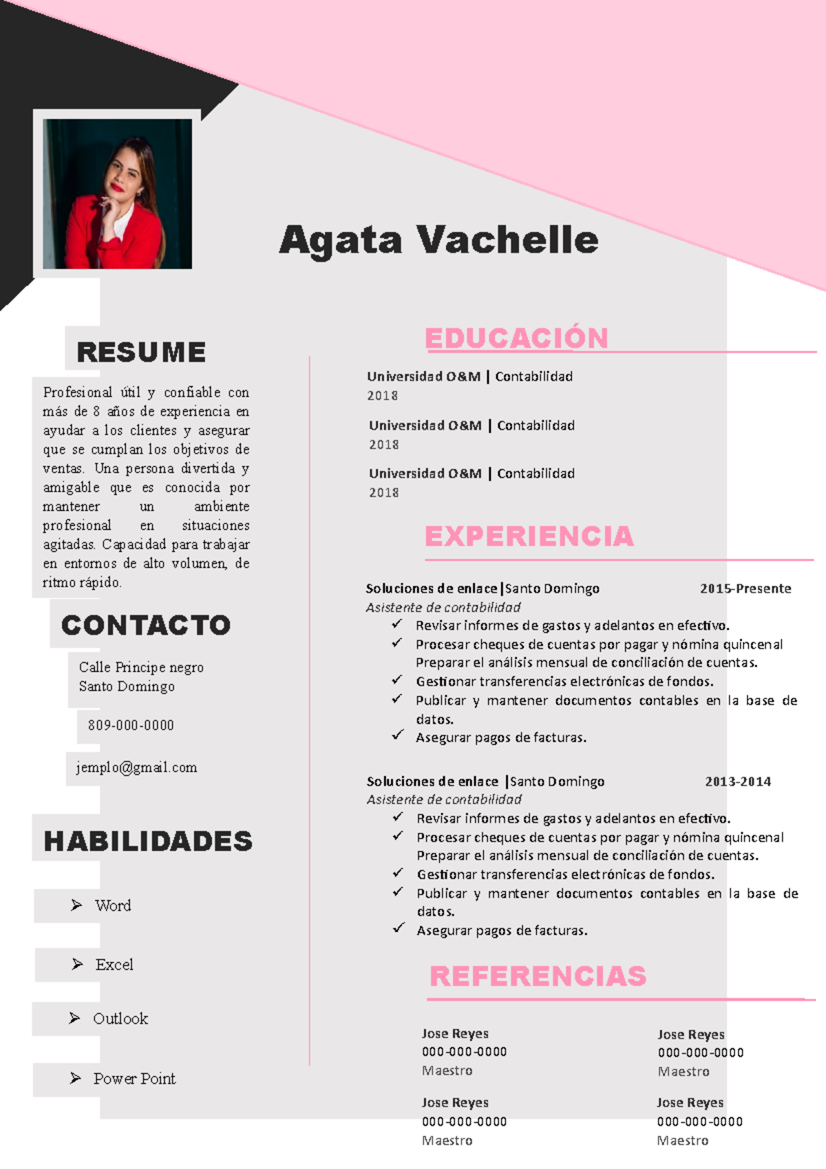 CV-rosa currículum vitae - Calle Principe negro Santo Domingo ...