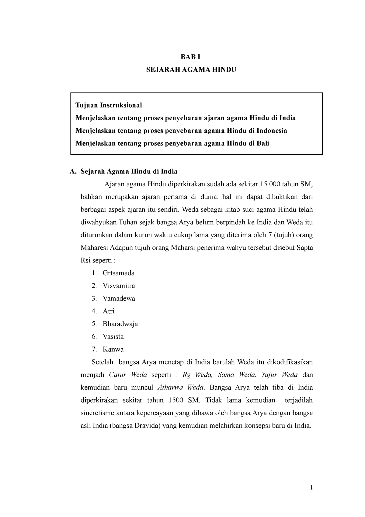 BUKU AJAR Agama Hindu - BAB I SEJARAH AGAMA HINDU A. Sejarah Agama ...