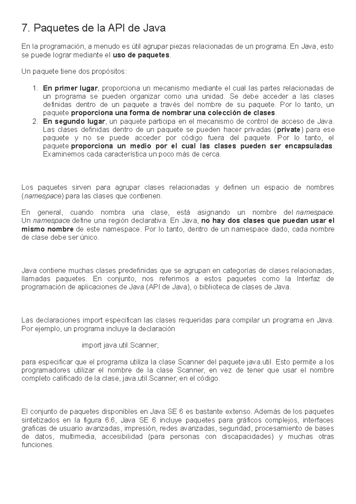 7. Paquetes de la API de Java - 7. Paquetes de la API de Java En la ...