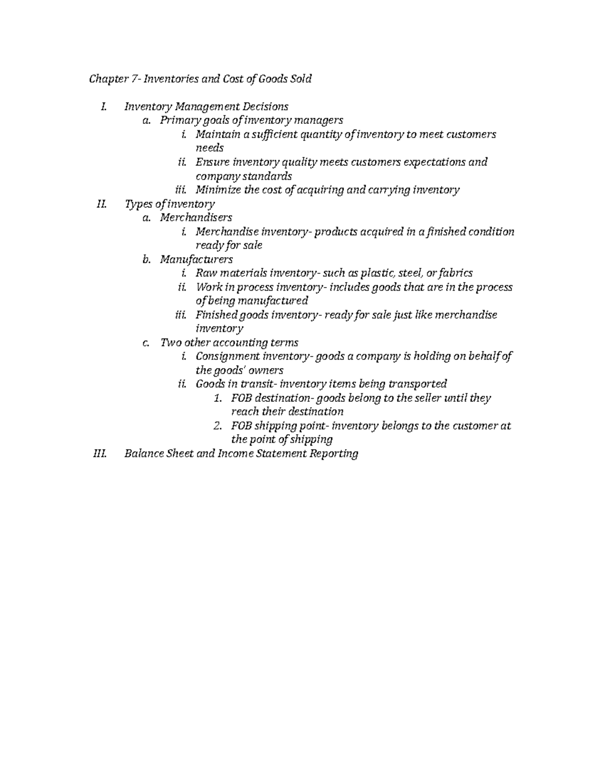 Acct Chapter 7 - Lecture notes 7 - Fin Acct Concepts - Chapter 7 ...