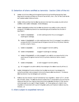 Immigration law 13 - D. Hearing in removal proceedings 1. Section 240(a ...